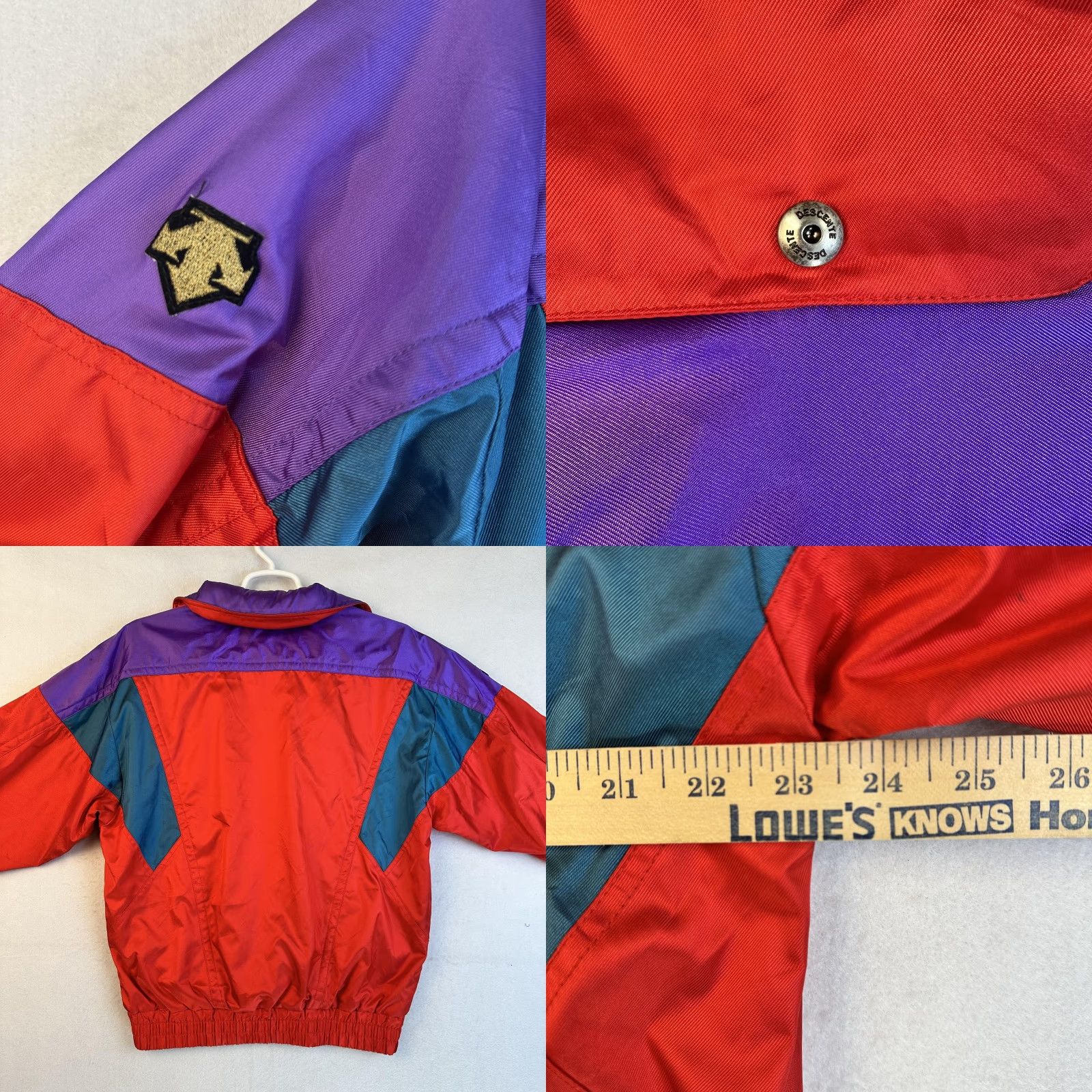 Vintage VINTAGE Descente Jacket Mens 52 Red Purple Entrant SC Ski Snow Stowaway Hood 90s Size US L / EU 52-54 / 3 - 9 Thumbnail