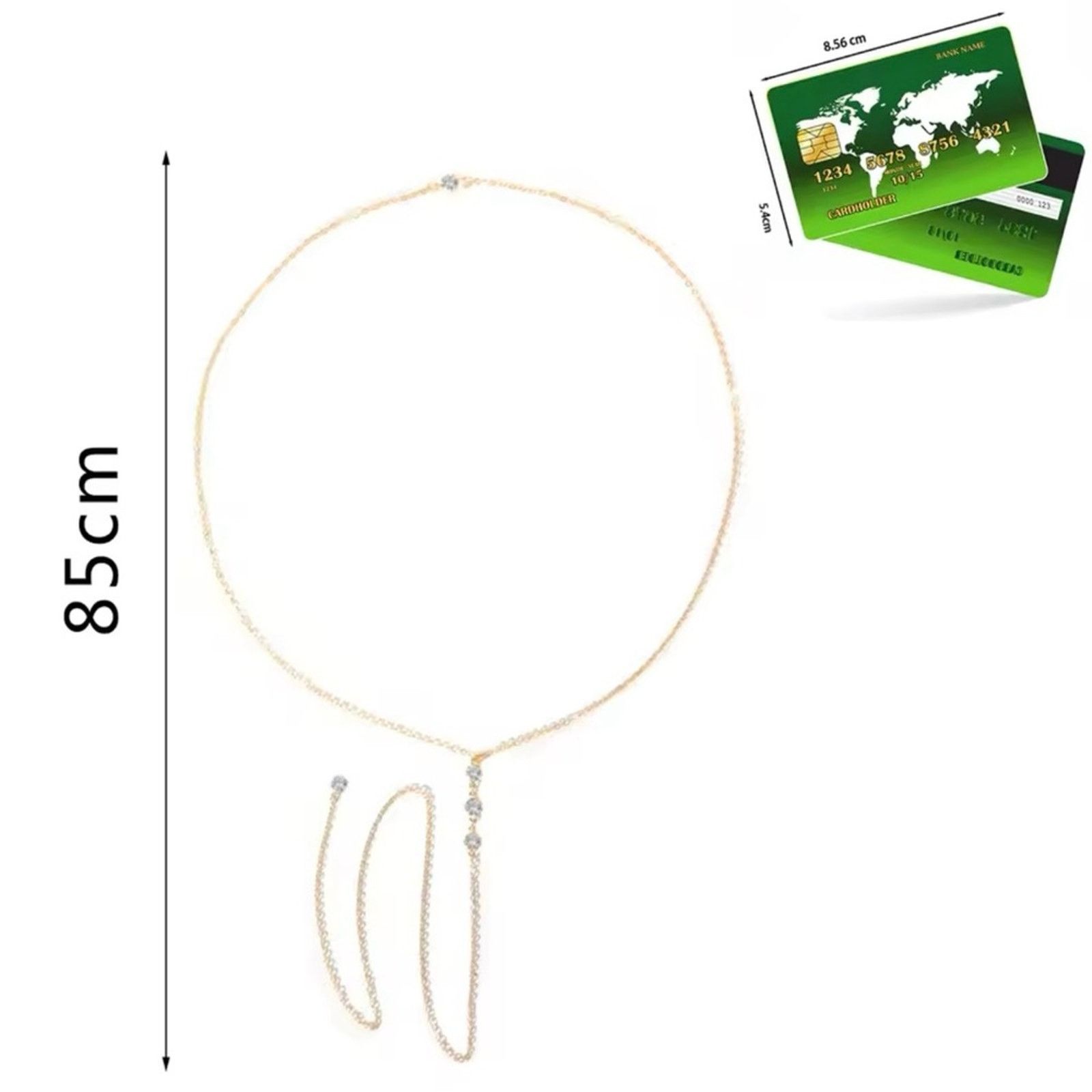 Other Back Drop Chain Necklaces For Women Elegant Long Crystal Size ONE SIZE - 3 Thumbnail