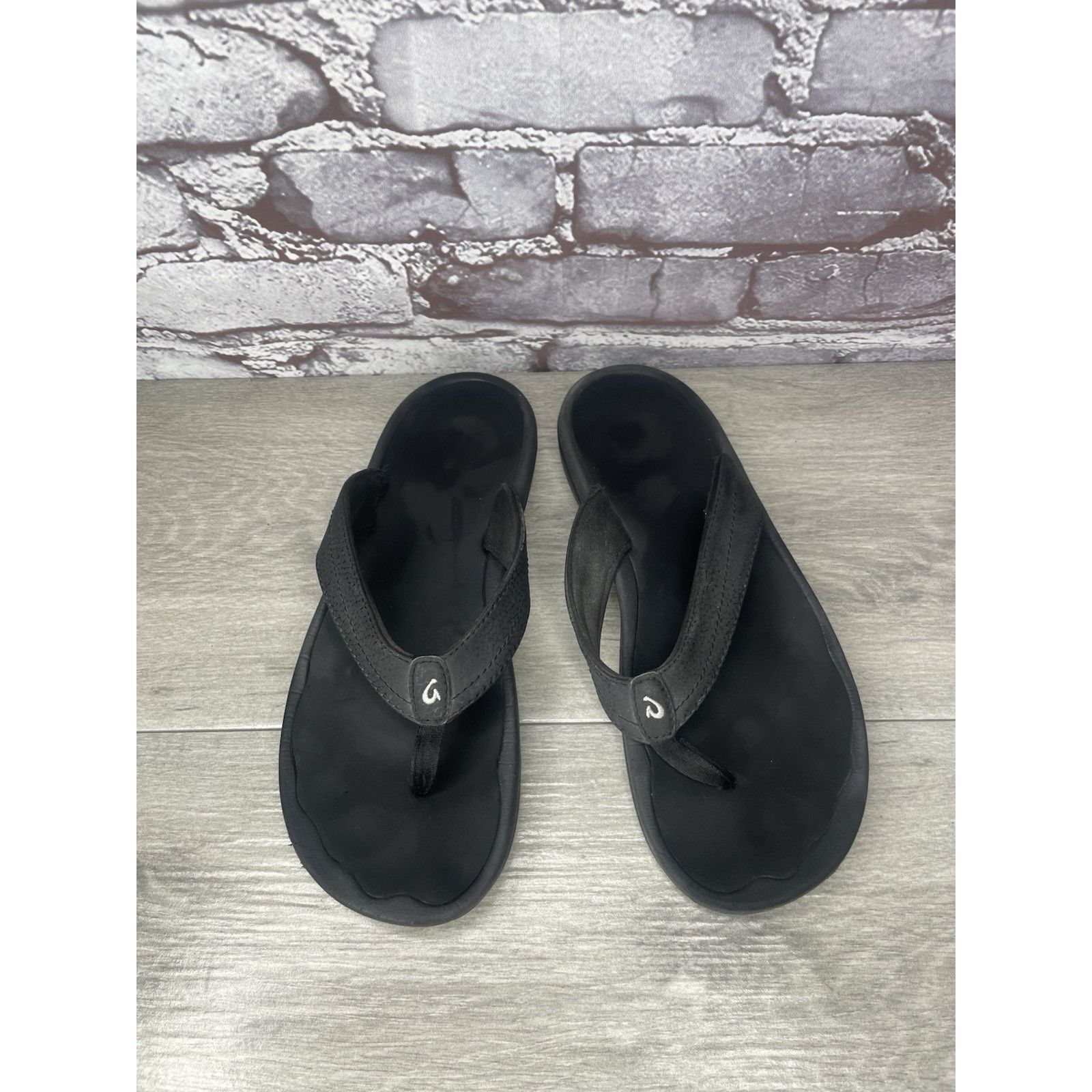 Olukai Olukai Ohana Black Synthetic Flip Flop Thong Beach Sandals W Size US 8 / IT 38 - 2 Thumbnail