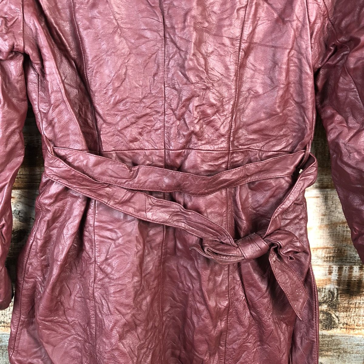 Vintage Alfredo Versace Maroon Leather Jacket #A2468 Size S / US 4 / IT 40 - 18 Thumbnail
