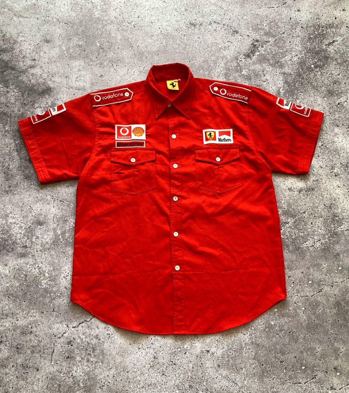 Ferrari 🔥VINTAGE 90s FERRARI F1 RACING TEAM MARLBORO SHIRT BUTTOP UP Size US XXL / EU 58 / 5 - 2 Thumbnail