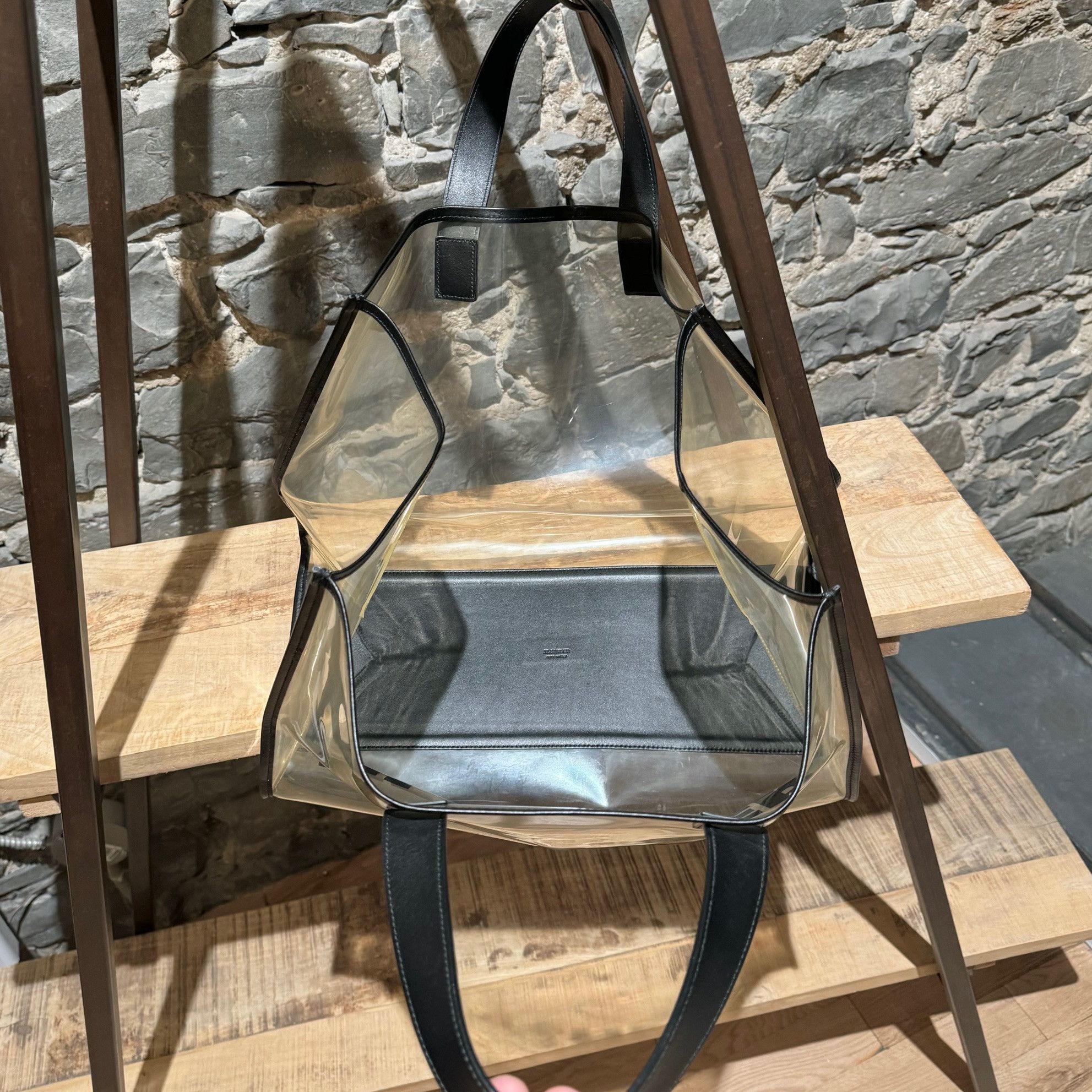 Jil Sander Jil Sander Clear PVC Logo Leather Trim Tote Bag Size ONE SIZE - 9 Thumbnail