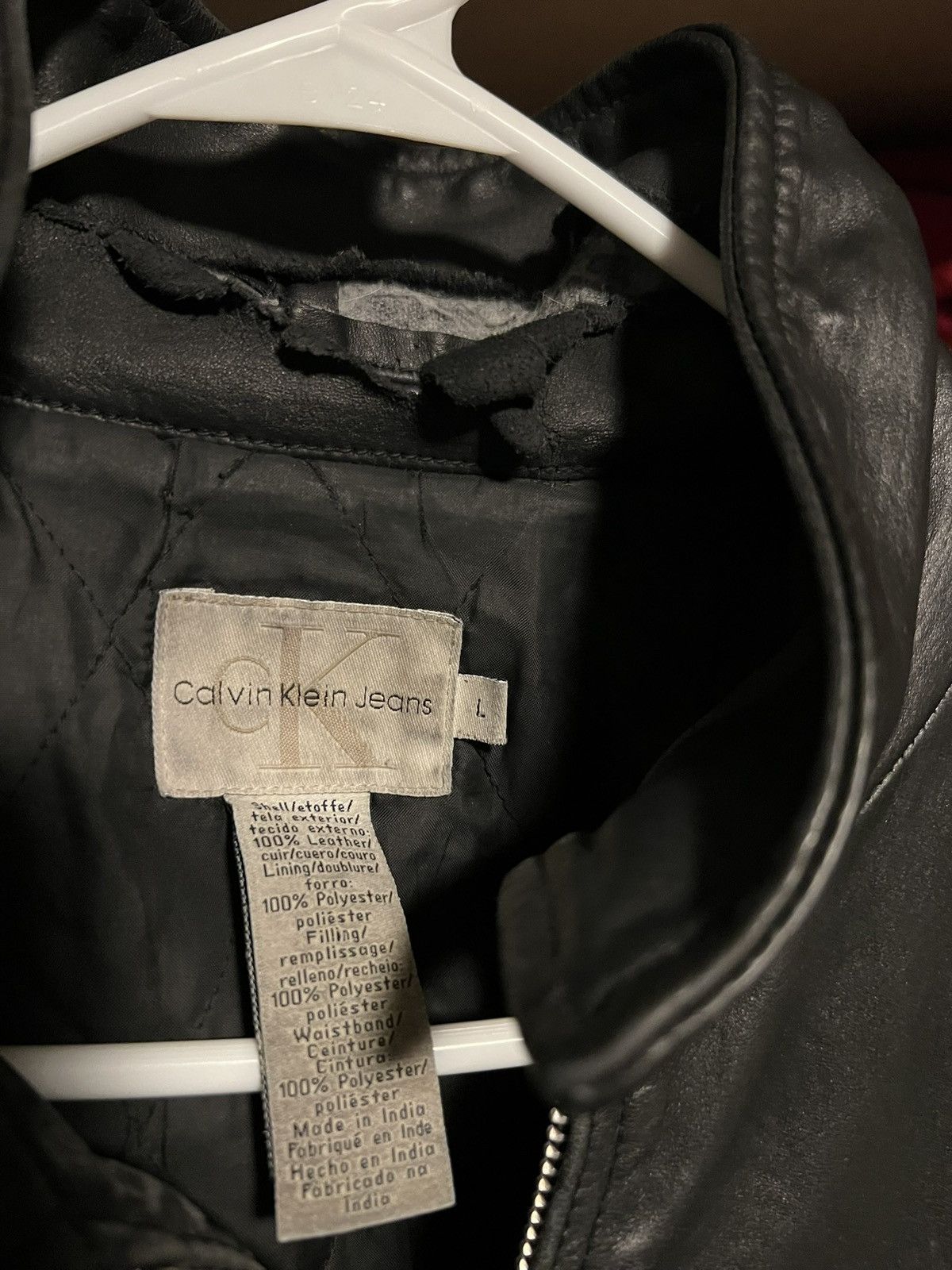 Crazy vintage 90s calvin klein leather jacket - crrs.pl