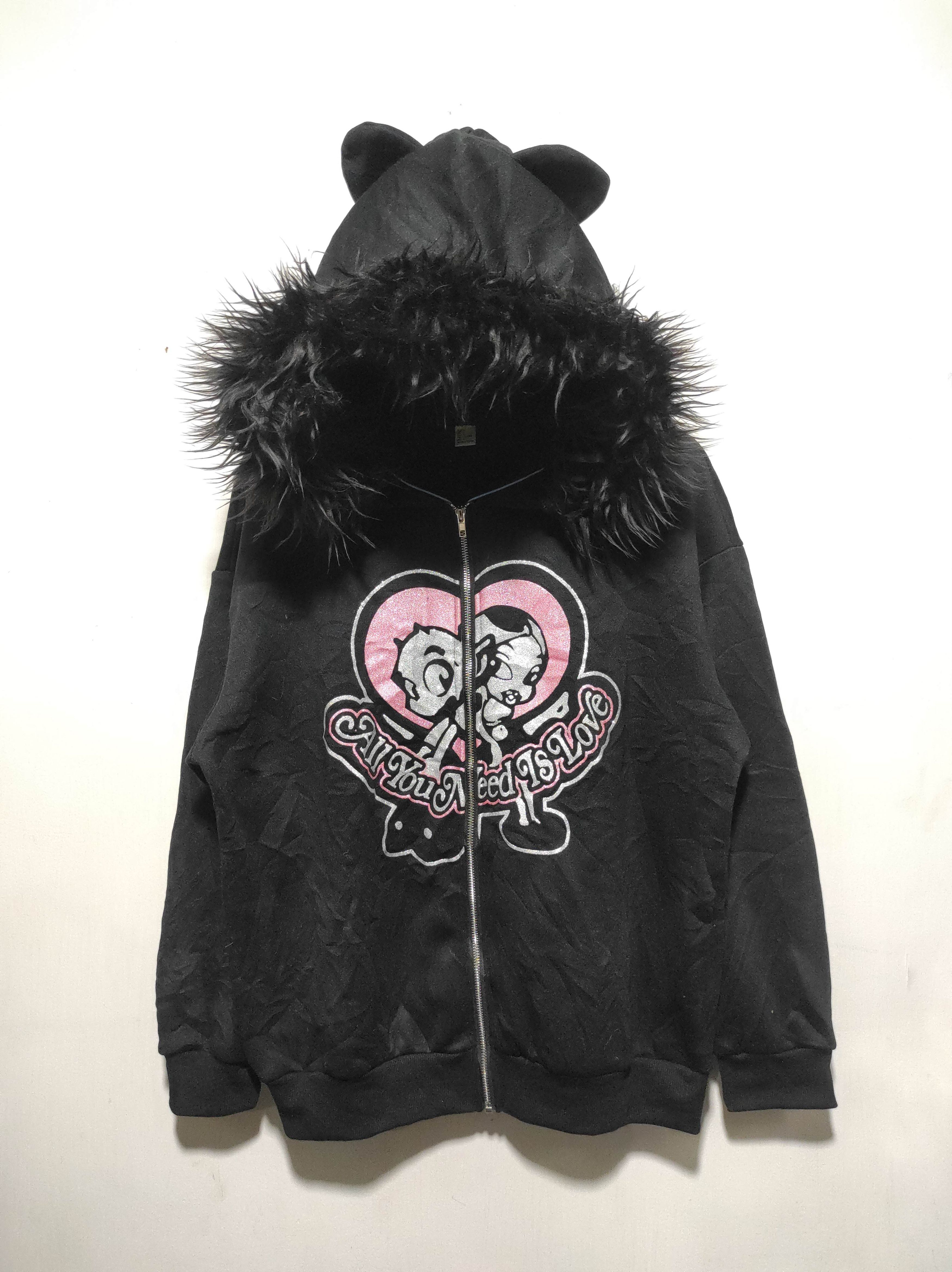 Hysteric Glamour All You Need is Love Zipper Fur Hoodie LGB style Size US M / EU 48-50 / 2 - 2 Thumbnail