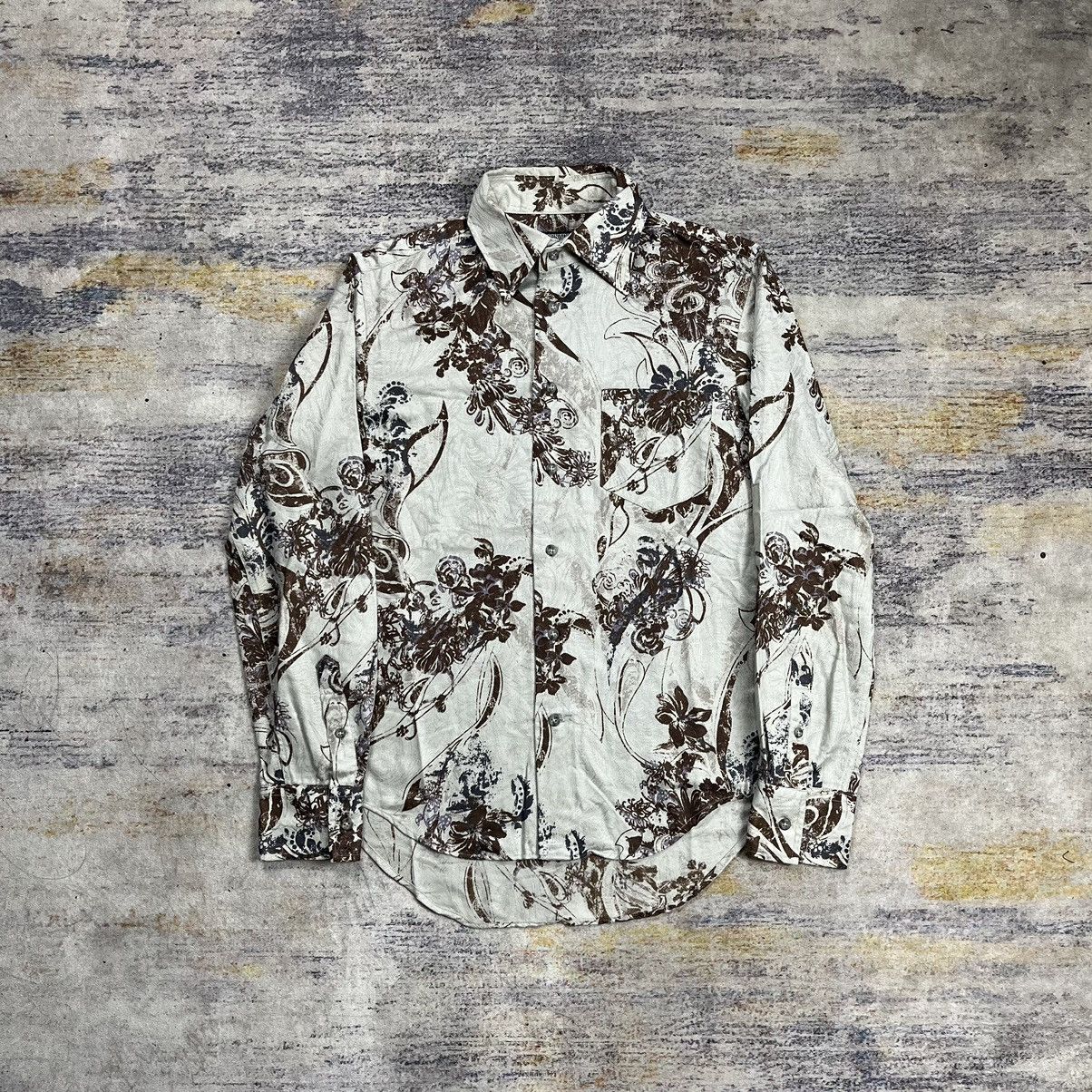 Tornado Mart floral jacquard shirt long sleeve button shirt