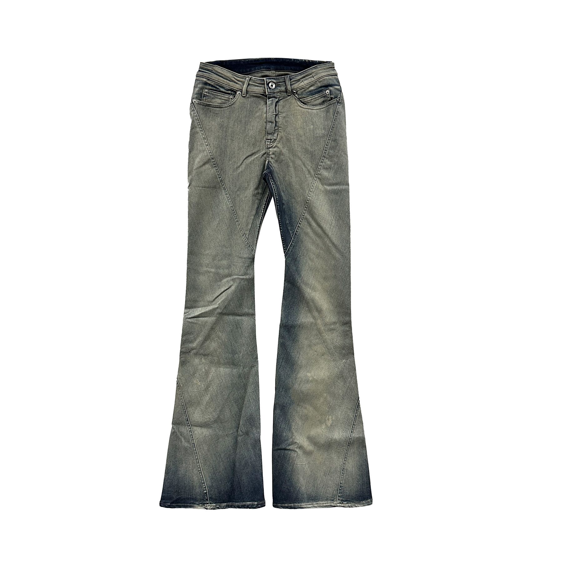 image of Rick Owens Drkshdw Bias Bootcut In Sky Stretch Denim, Women's (Size 27)