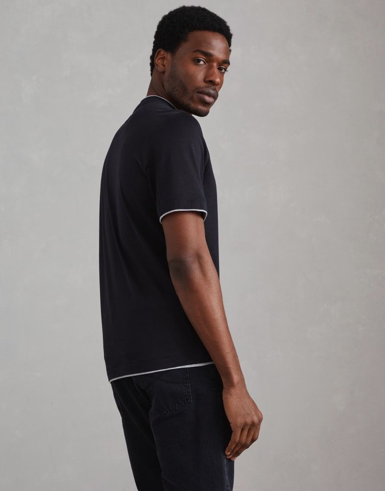 Brunello Cucinelli o1w1db10825 T-Shirt in Black Size US L / EU 52-54 / 3 - 3 Thumbnail