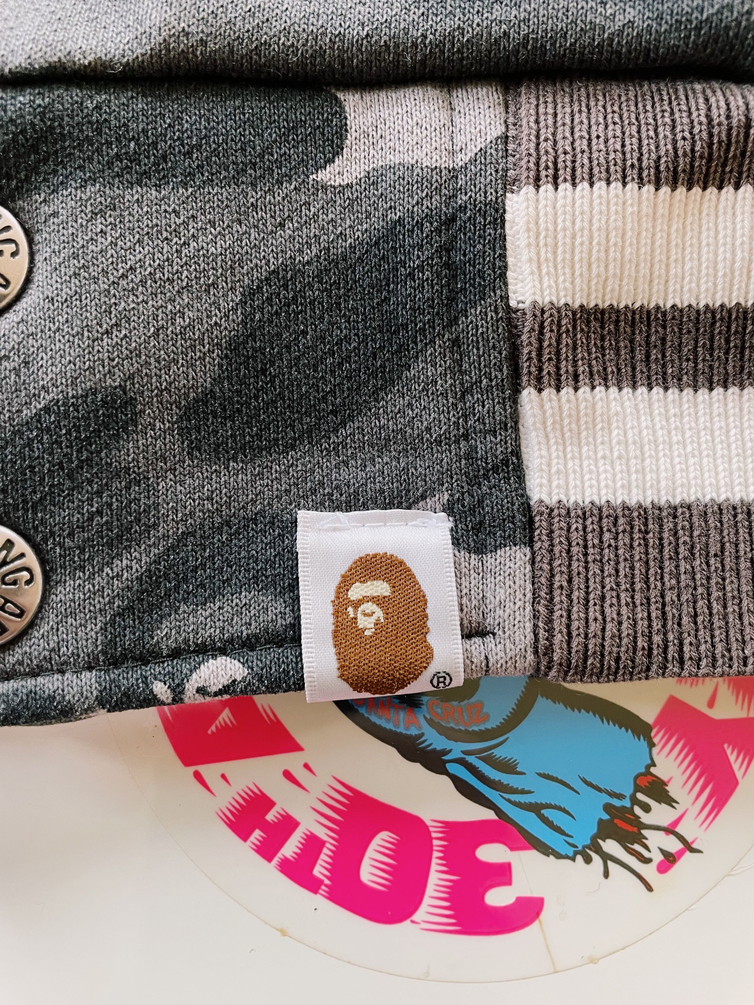 Bape A Bathing Ape Spellout Dark Camo Varsity Jacket