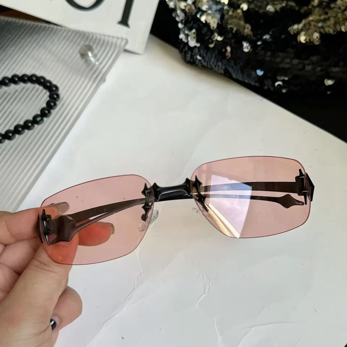 Japanese Brand Vintage Rimless Square Sunglasses Unisex Size ONE SIZE - 3 Thumbnail