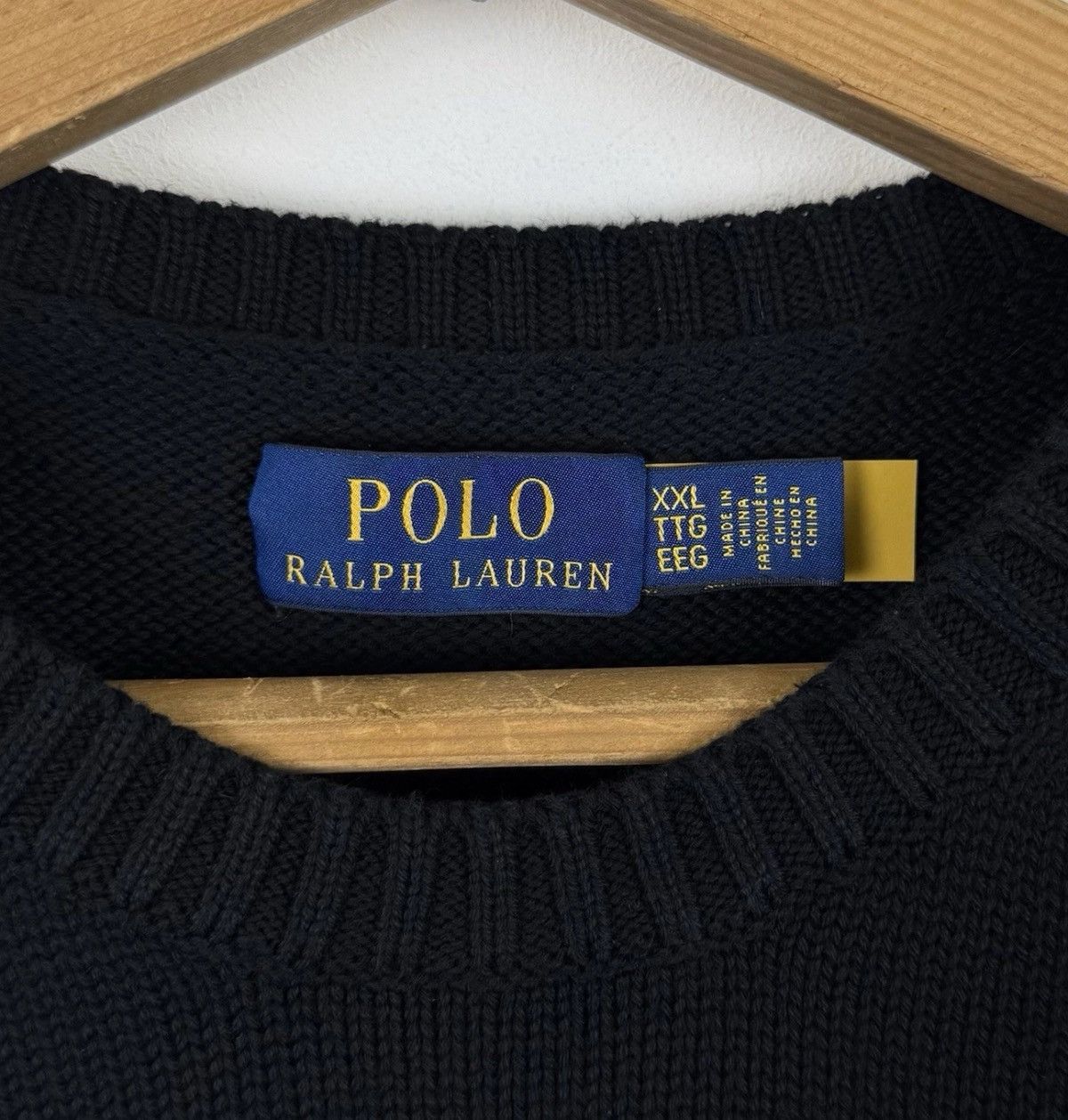 Polo Ralph Lauren Polo Ralph Lauren Cotton Crewneck Sweater Jumper Black Knit Size US XXL / EU 58 / 5 - 9 Thumbnail