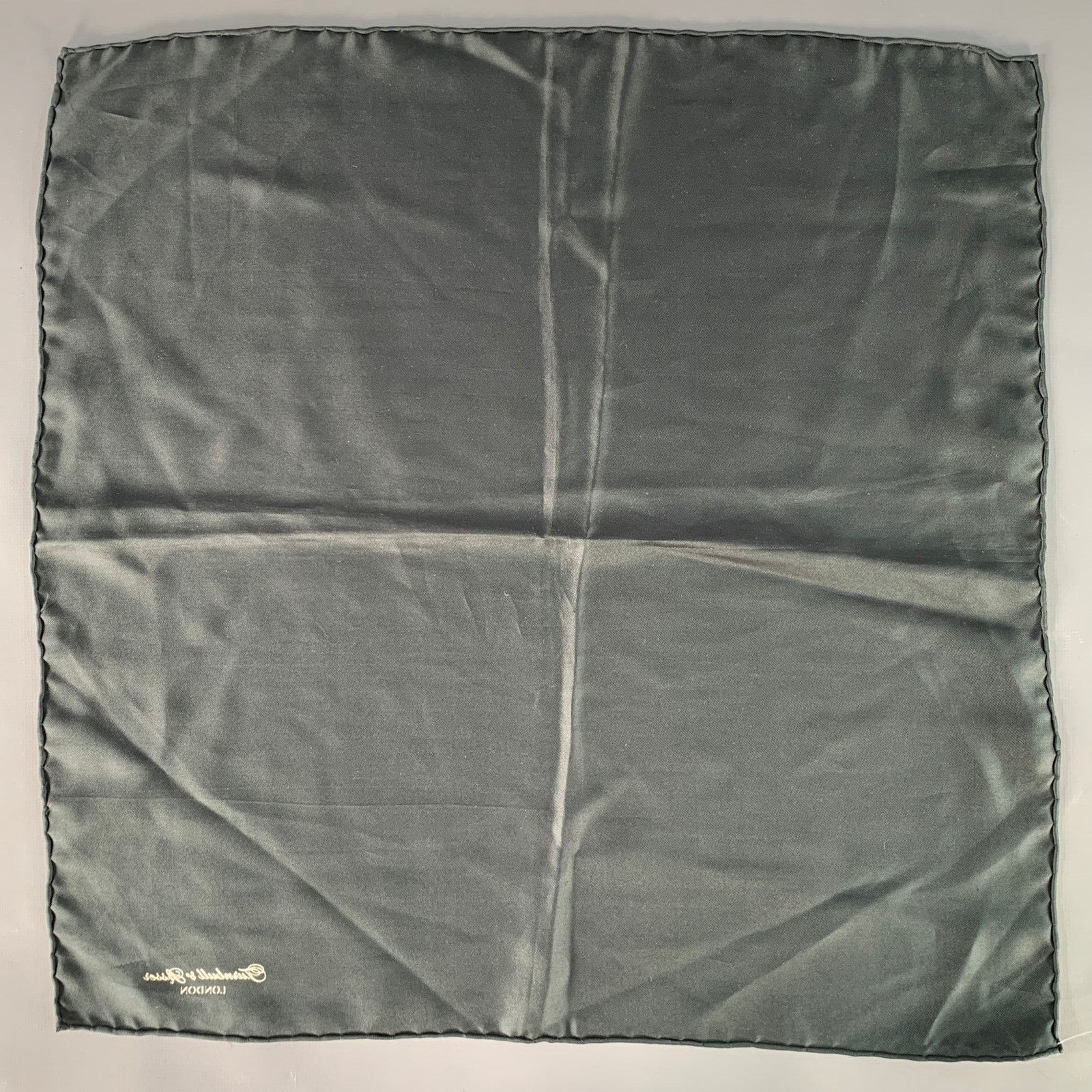 Turnbull & Asser TURNBULL & ASSER Black Cream Signature Silk Pocket Square Size ONE SIZE - 3 Thumbnail