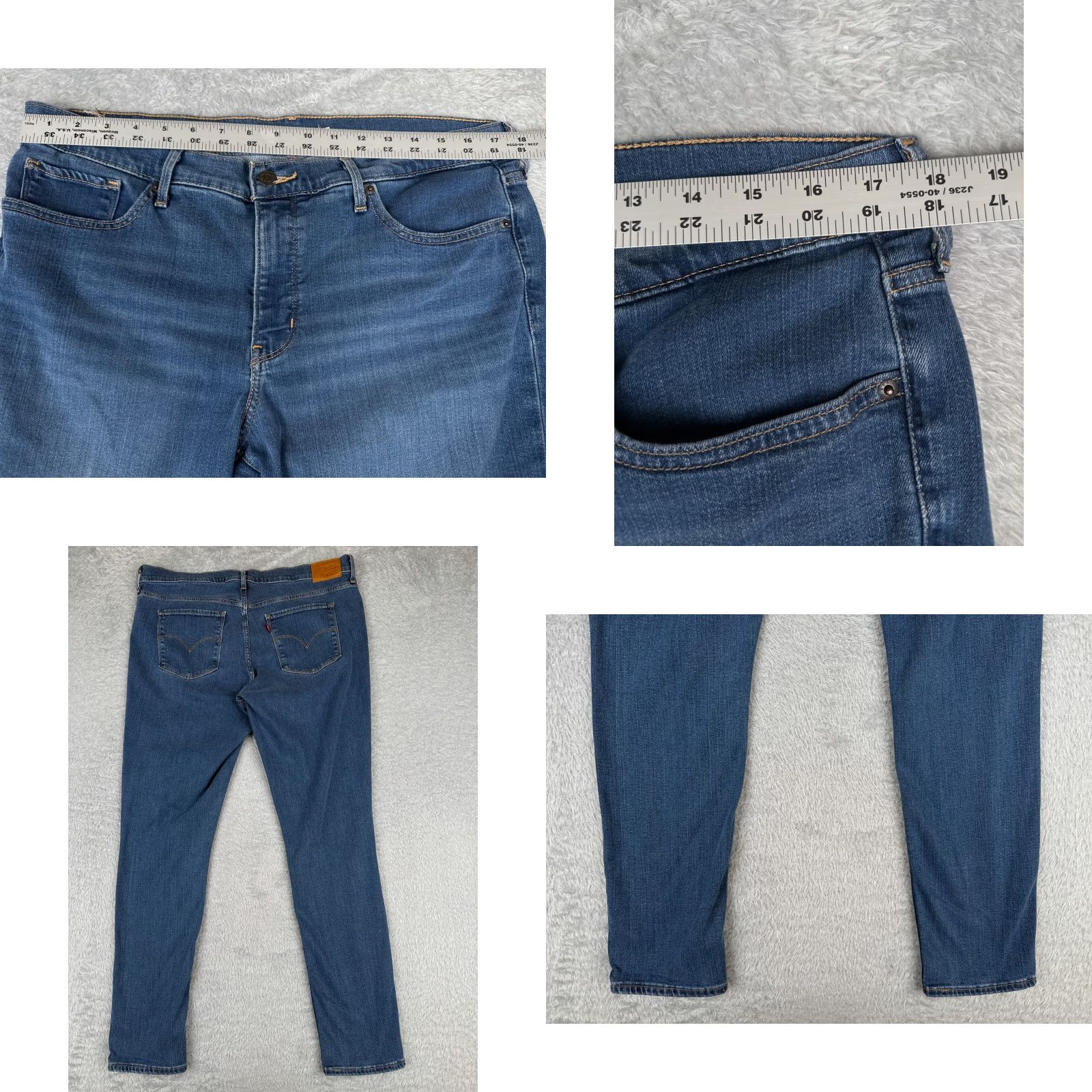 Levi's VINTAGE Levis Jeans Women 33 Blue Denim Skinny Shaping Cotton 34x29 5-Pocket Design Regular Mens Womens Size 24" / US 00 / IT 34 - 9 Thumbnail