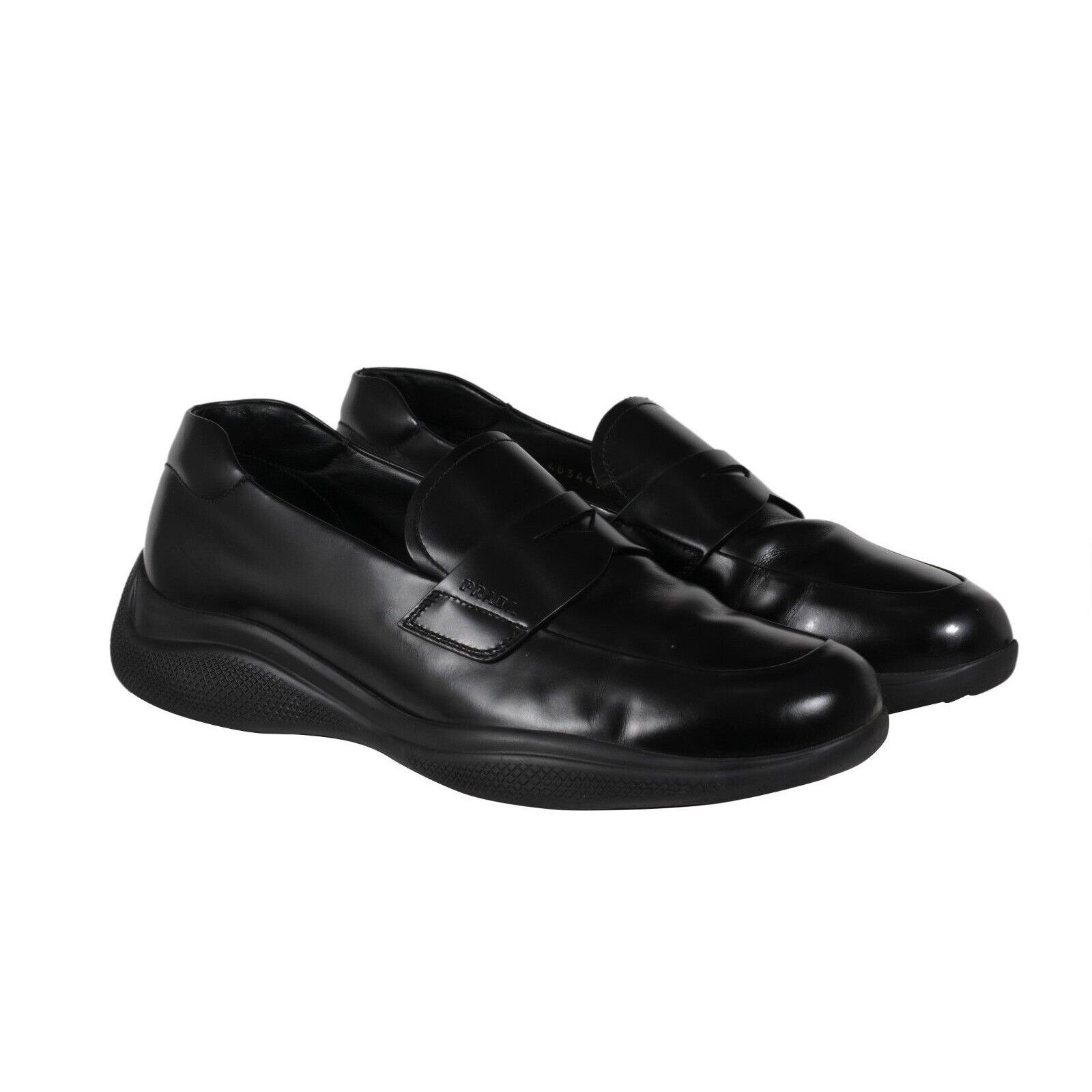 Prada Spazzolato Rois Penny Loafers Black - 02401 Size US 7.5 / EU 40-41 - 12 Thumbnail
