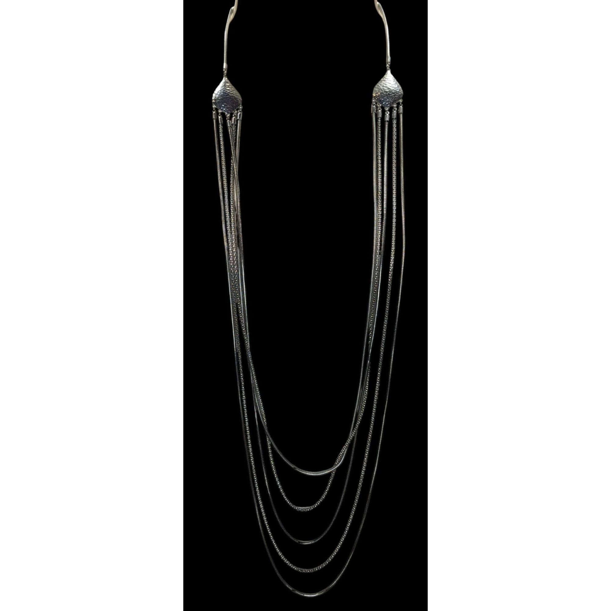 Other Modern Elegant Jules Long Layered Silver-Tone Necklace With Size ONE SIZE - 2 Thumbnail