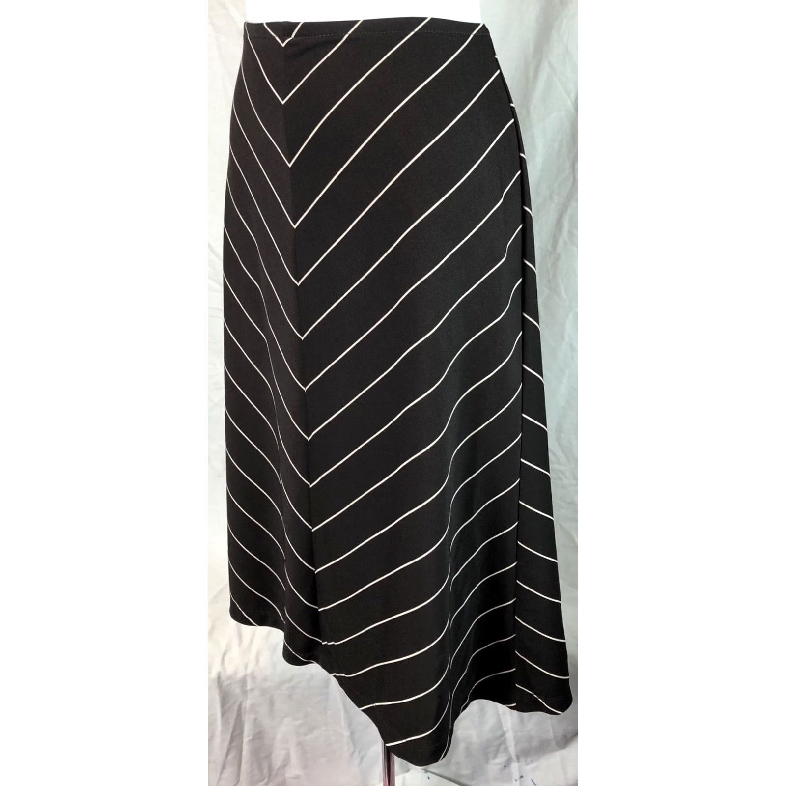 Vintage VINTAGE NYC Skirt S Brown Stripe A Line 27”W Midi Flare Office Goth Bohemian 90s Womens Size 28" / US 6 / IT 42 - 4 Thumbnail