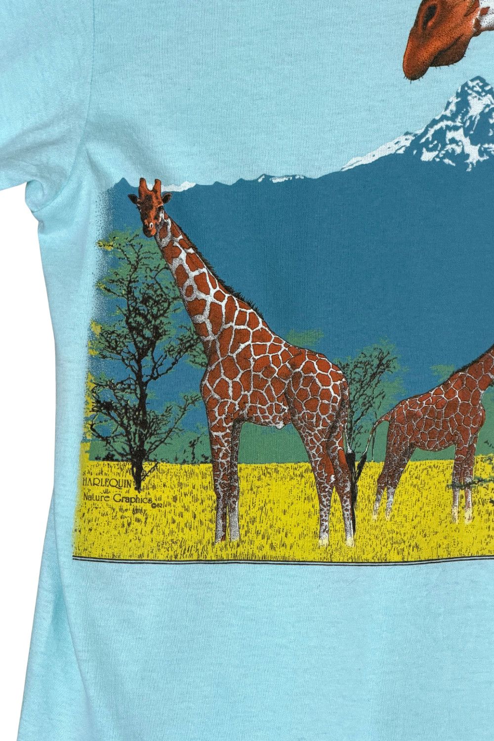Vintage 1982 Harlequin NG Giraffe Tee - Double Sided Size US L / EU 52-54 / 3 - 10 Thumbnail