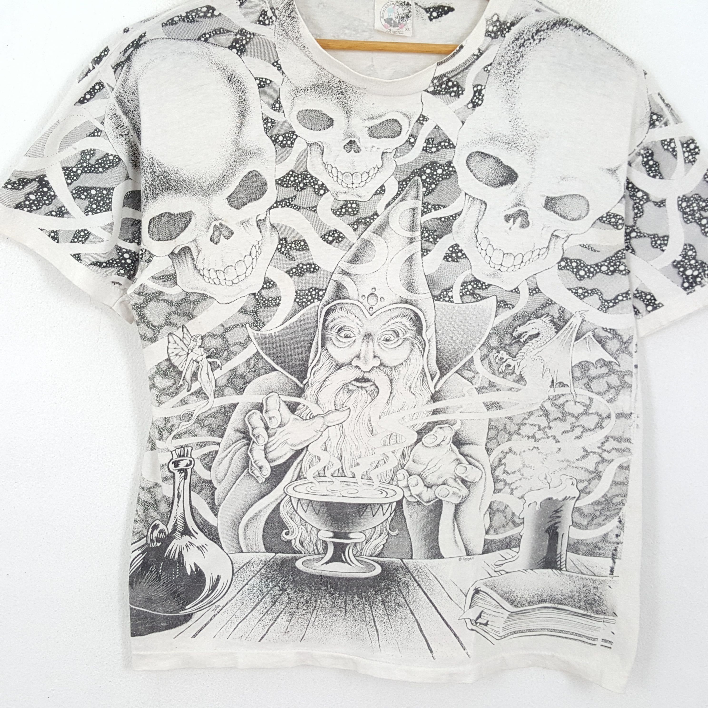 Caribbean × Vintage Vintage 90's Witch Wizard Movie Full Print Design T-Shirts Size US XL / EU 56 / 4 - 2 Thumbnail