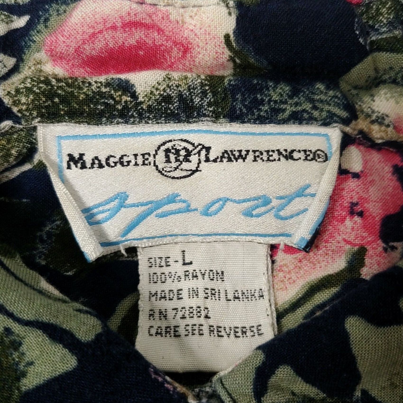 Vintage VINTAGE Maggie Lawrence Blouse Shirt Black Green Pink Granny Office 90s Floral L Womens Size L / US 10 / IT 46 - 3 Thumbnail