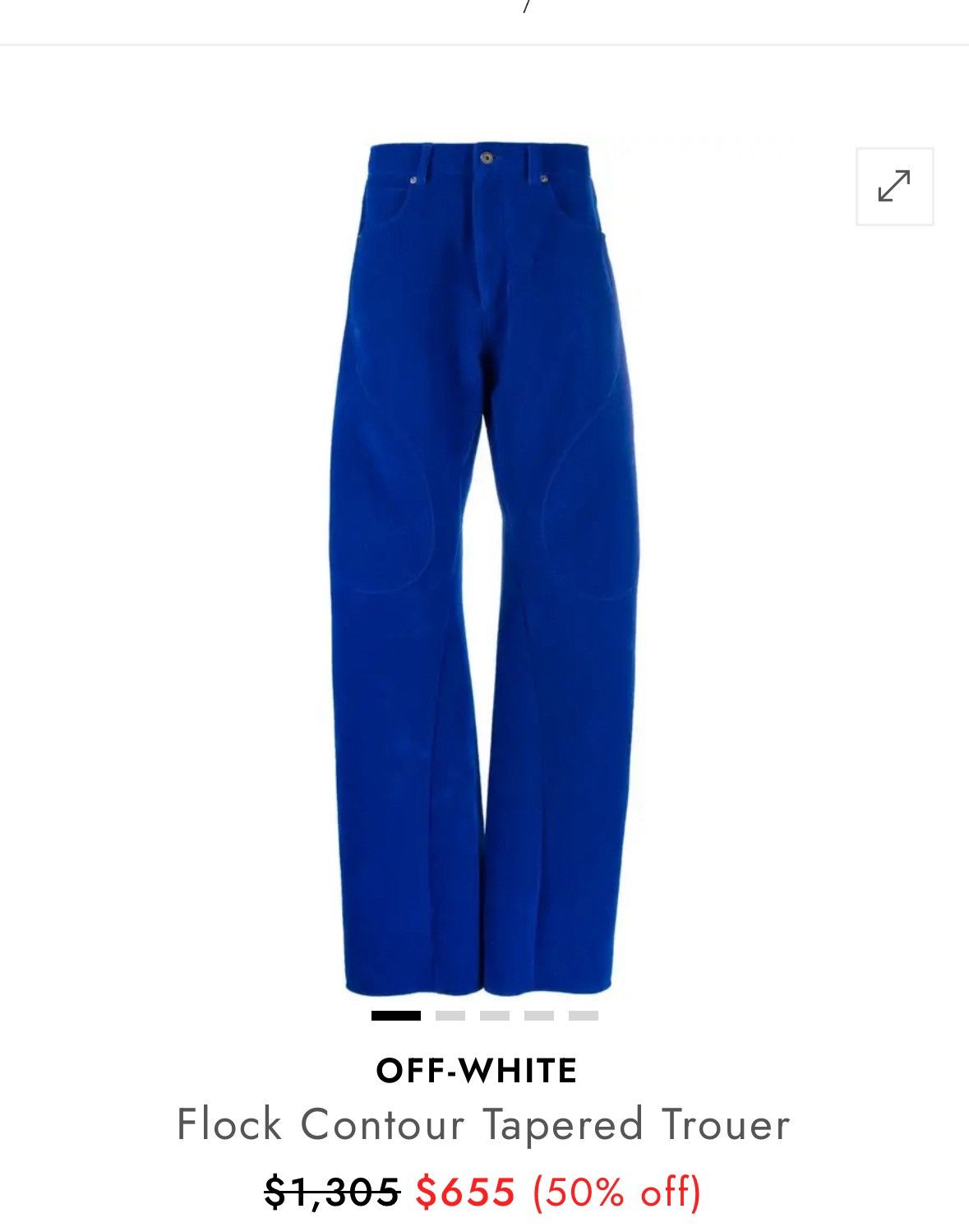 Off-White OffWhite Electric Blue Wide Trousers Size US 32 / EU 48 - 2 Thumbnail