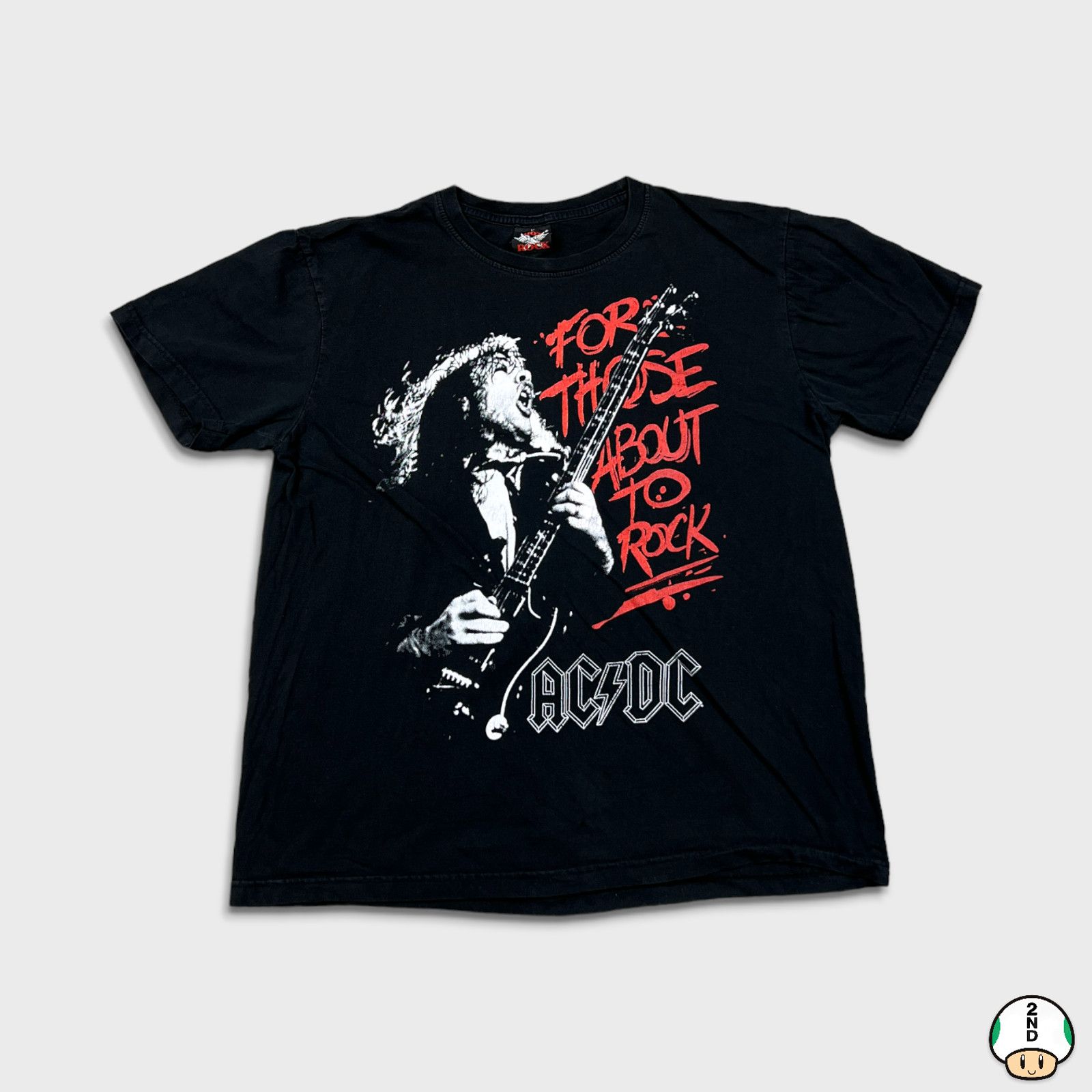 AC/DC × Band Tees × Vintage Vintage AC/DC T Shirt Black For Those About To Rock Band Tee Size US L / EU 52-54 / 3 - 1 Thumbnail