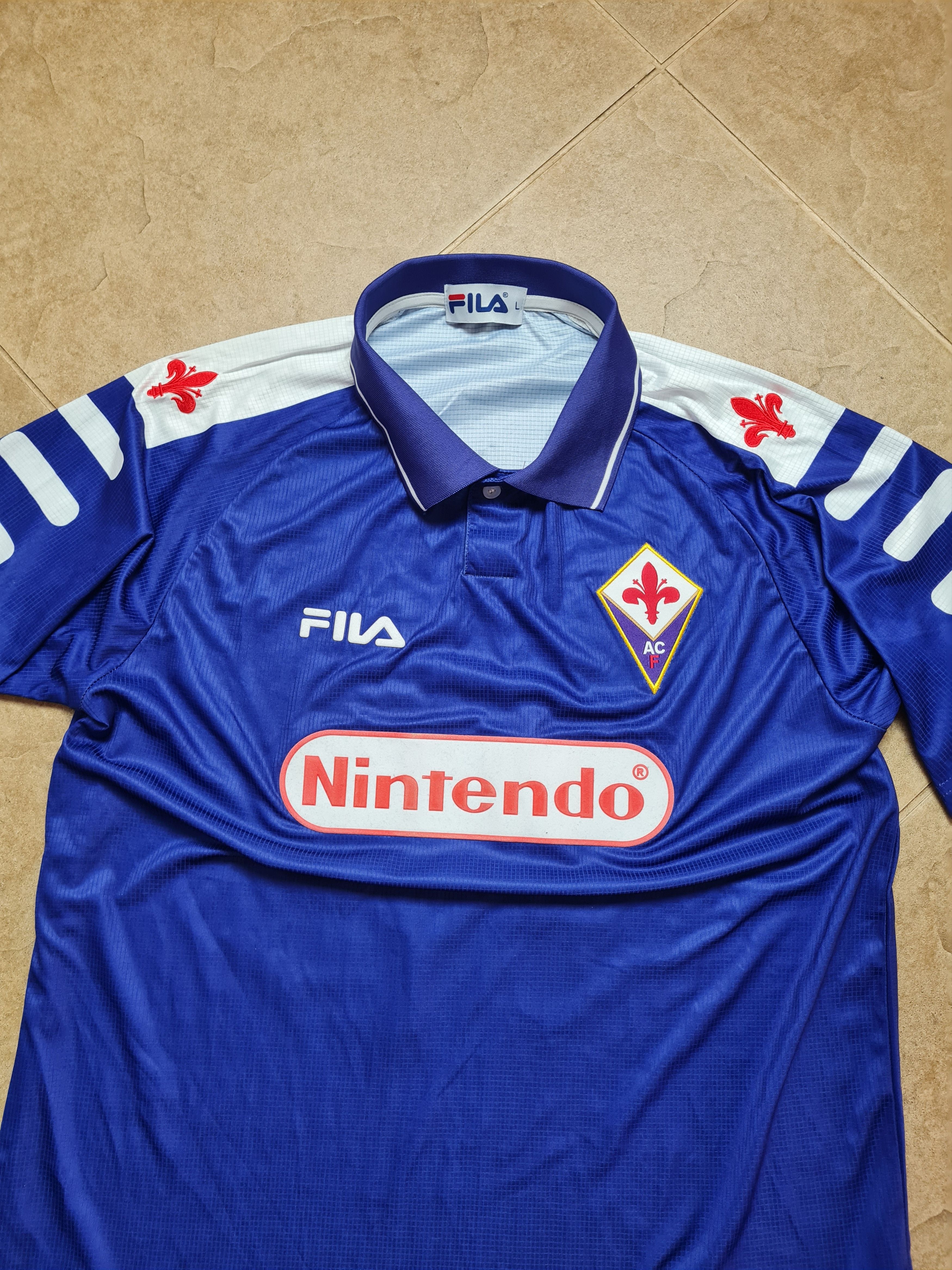 Fila Rui Costa #10 Fiorentina 1998/99 Home Vintage Soccer Shirt Size US L / EU 52-54 / 3 - 18 Thumbnail