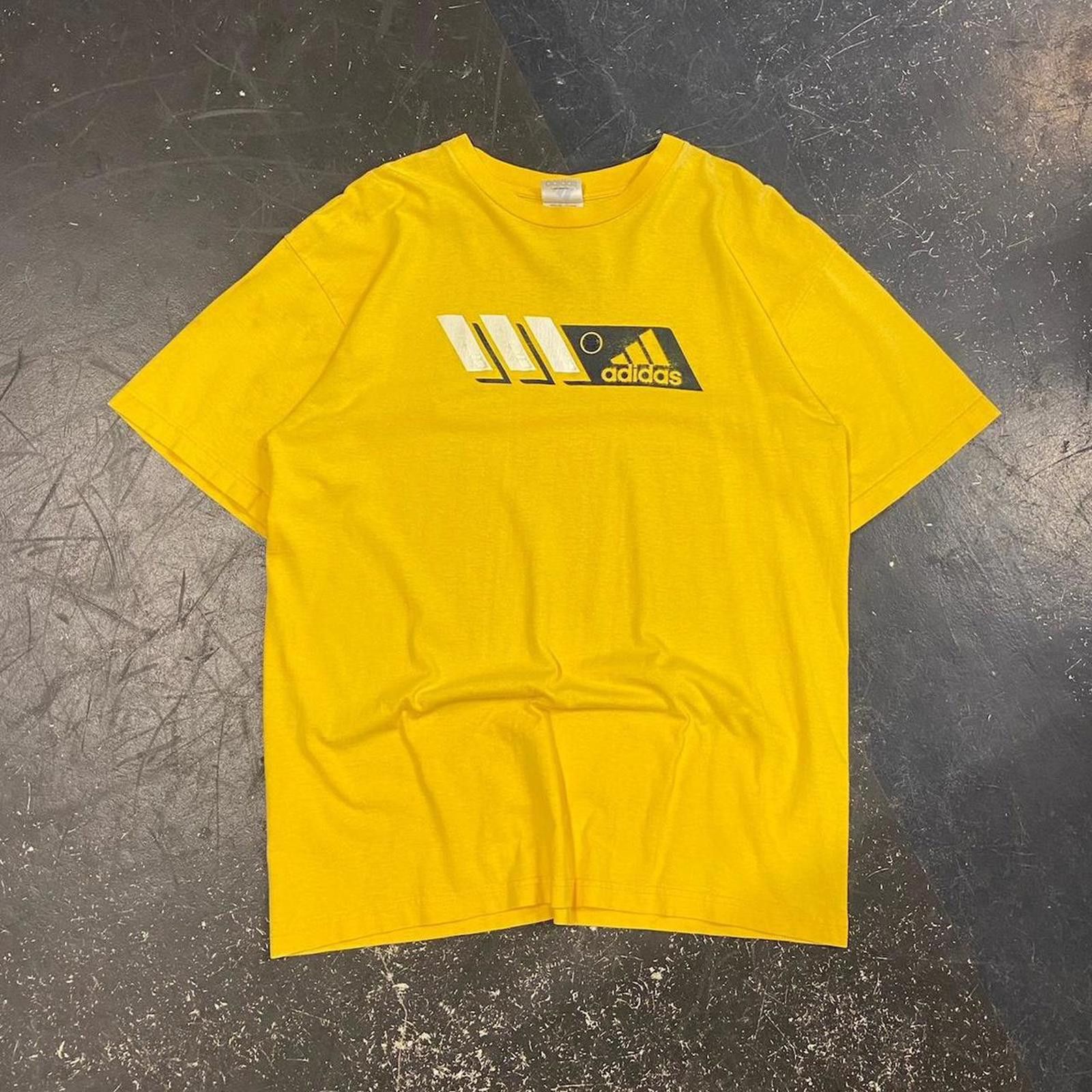 Adidas Vintage Yellow Adidas Tee Size US L / EU 52-54 / 3 - 1 Thumbnail