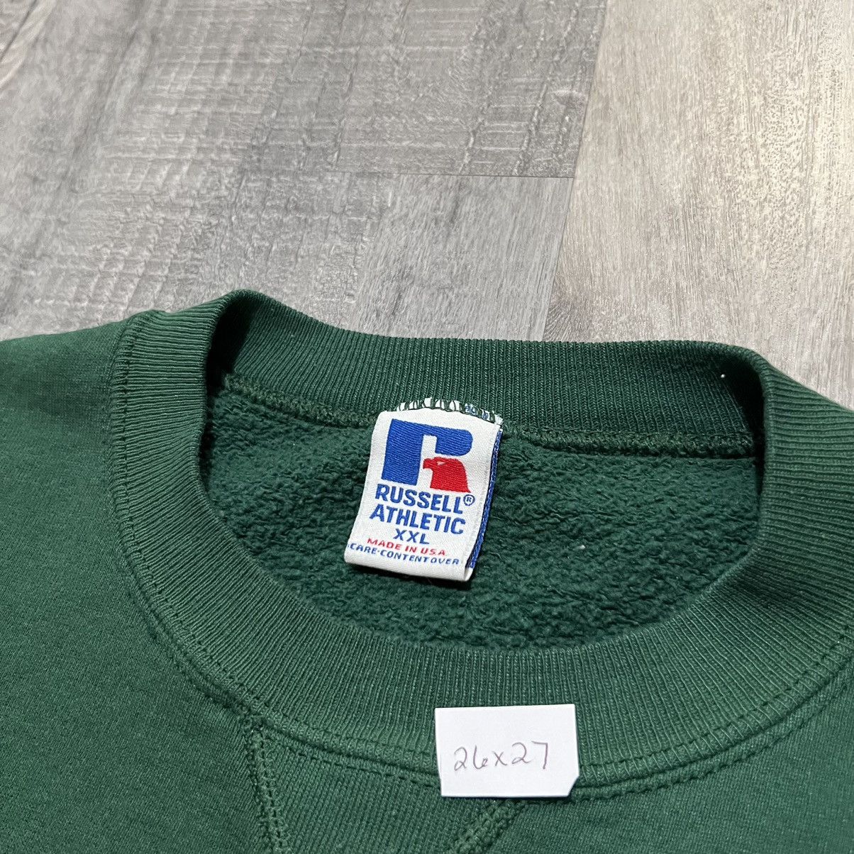 Russell Athletic × Vintage VTG Russell Athletic Sweatshirt Blank Green 90sbCrewneck Size US XXL / EU 58 / 5 - 4 Thumbnail