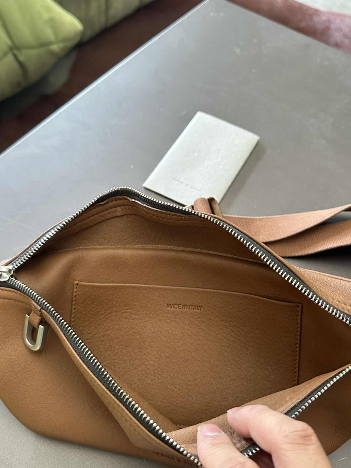 Rick Owens FW21 Gethsemane Geo Leather Bum Bag Honey Calfskin Size ONE SIZE - 3 Thumbnail
