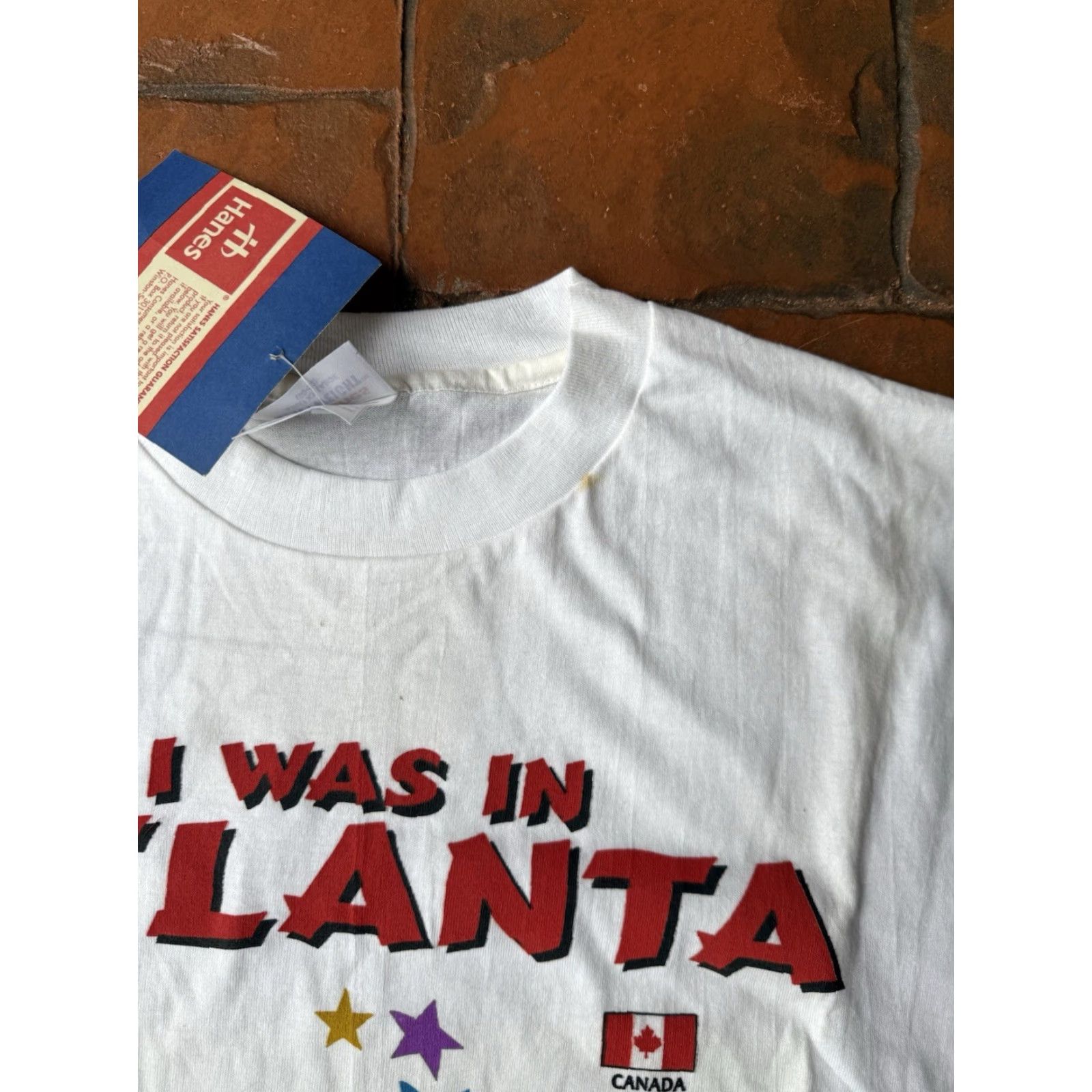 Hanes VINTAGE 1996 Atlanta Olympics T-Shirt 2XL Hanes White Crew Neck Short Sleeve Graphic Print Mens USA Olympics Size US XXL / EU 58 / 5 - 4 Thumbnail