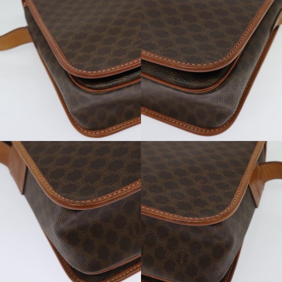 Celine CELINE Macadam Canvas Shoulder Bag Pvc Leather Brown Gold Size ONE SIZE - 10 Thumbnail
