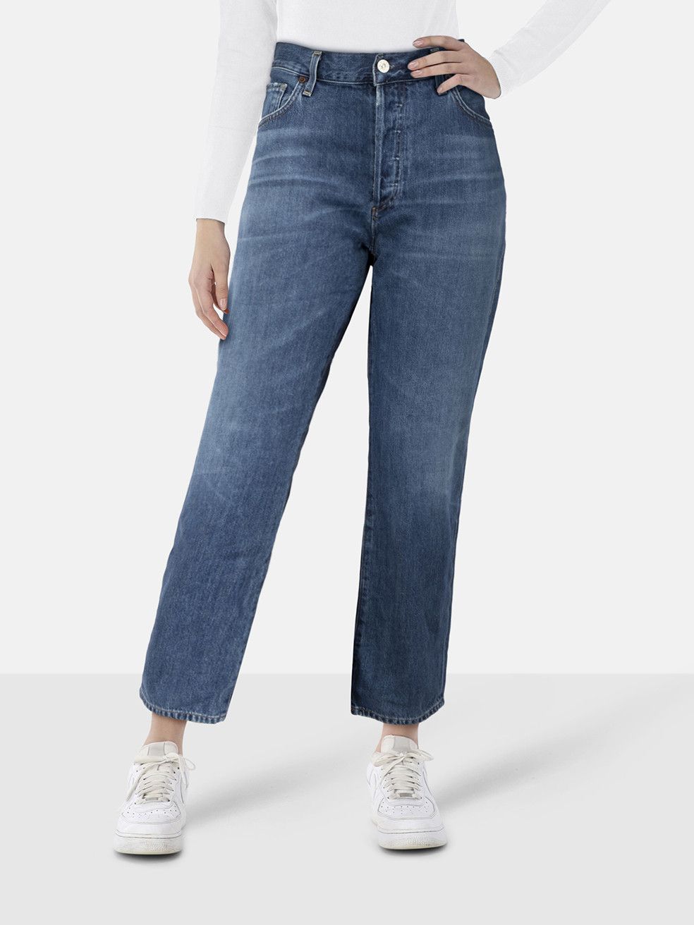 Citizens Of Humanity Navy Denim Straight Jeans Size 30" / US 8 / IT 44 - 1 Thumbnail