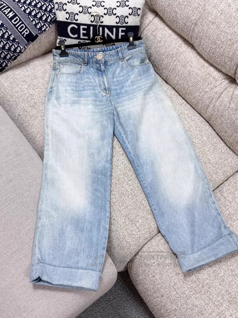 Chanel Chanel Gradient pearlescent coated denim trousers Size 25" / US 0 / IT 36 - 3 Thumbnail