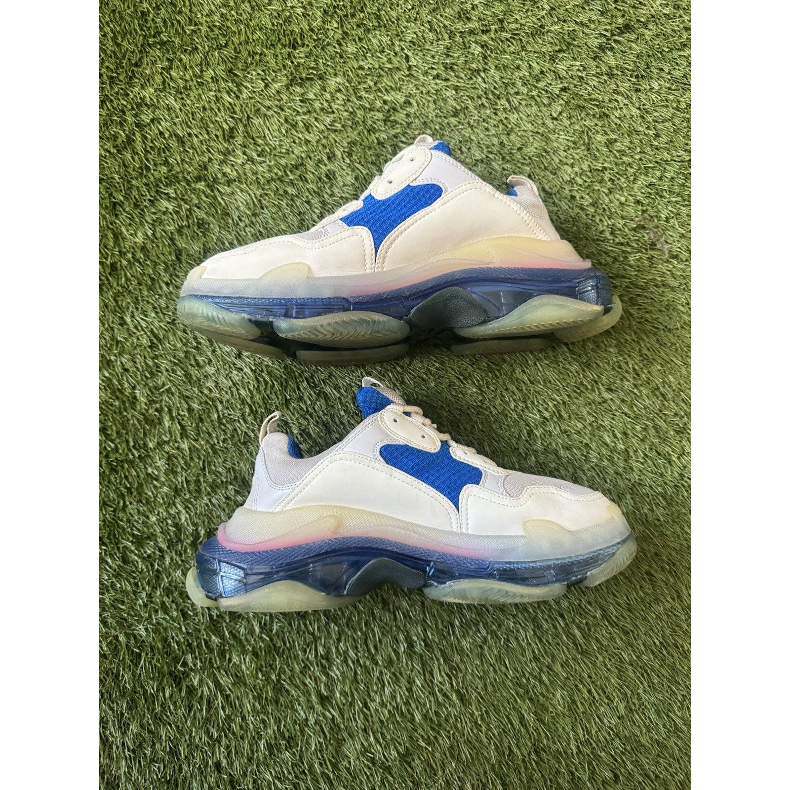 Balenciaga Balenciaga Triple S Sneaker White Blue FLAW AS SHOWN Size US 10 / EU 43 - 4 Thumbnail