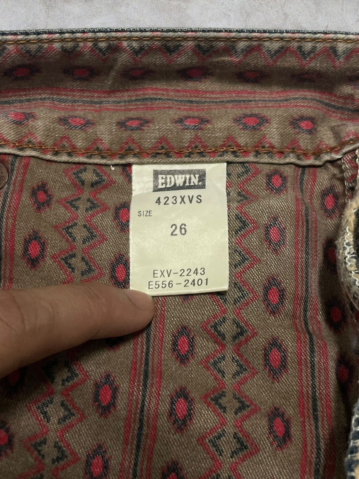 Edwin Vintage Edwin EV Navajo Motifs Blue Wash Cowboy Style Jeans Size US 29 - 11 Thumbnail