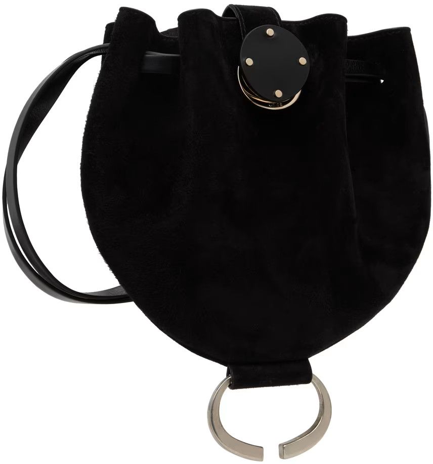 Chloe o1loc1c1024 Suede Round Pouch bag in Black Size ONE SIZE - 1 Thumbnail
