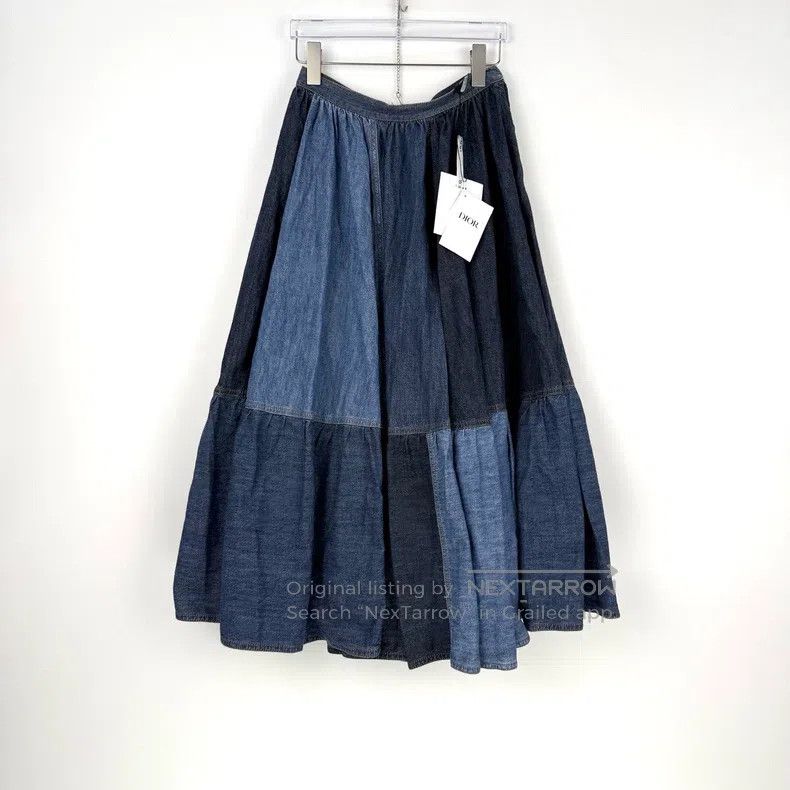 Dior Dior Washed blue colour-blocked denim skirt Size 24" / US 00 / IT 34 - 3 Thumbnail