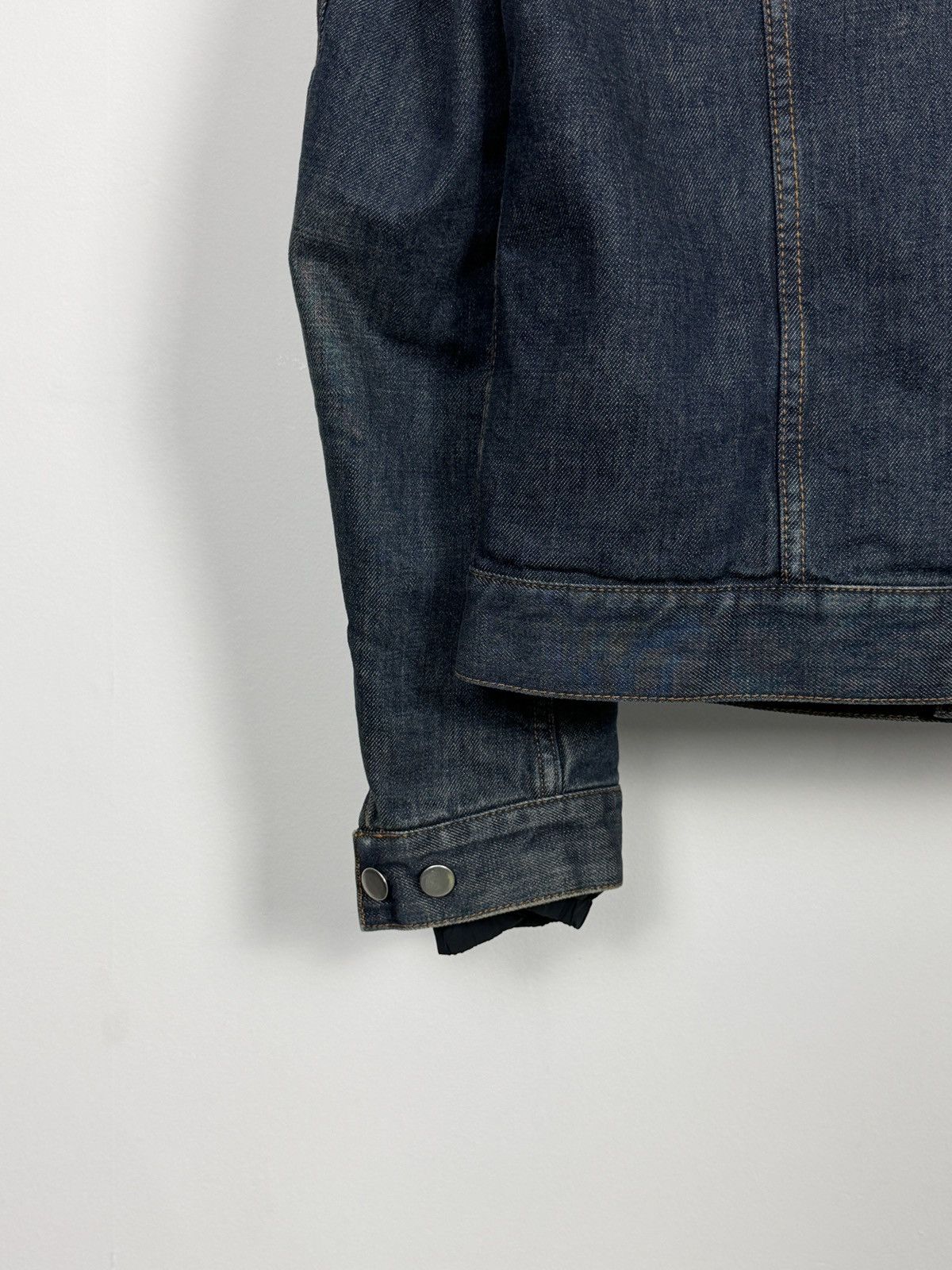 Prada Prada A/W2005 Distressed Indigo Nylon Lining Denim Jacket Size US L / EU 52-54 / 3 - 11 Thumbnail