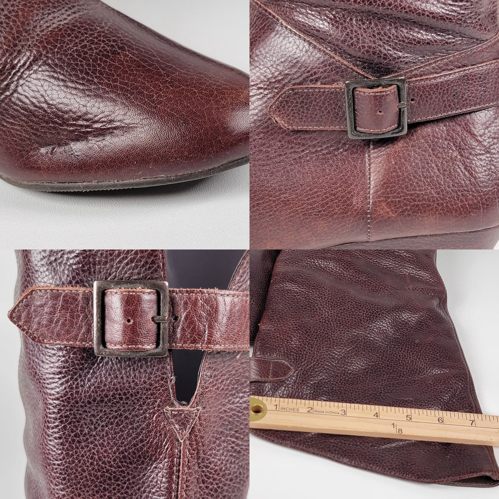 Vintage VINTAGE Cathy Jean Leather Riding Boots Knee High Boots Women US Size 9 Brown Round Toe Zip Wedge Heel 16" Shaft Made in Brazil Size 30" / US 8 / IT 44 - 9 Thumbnail