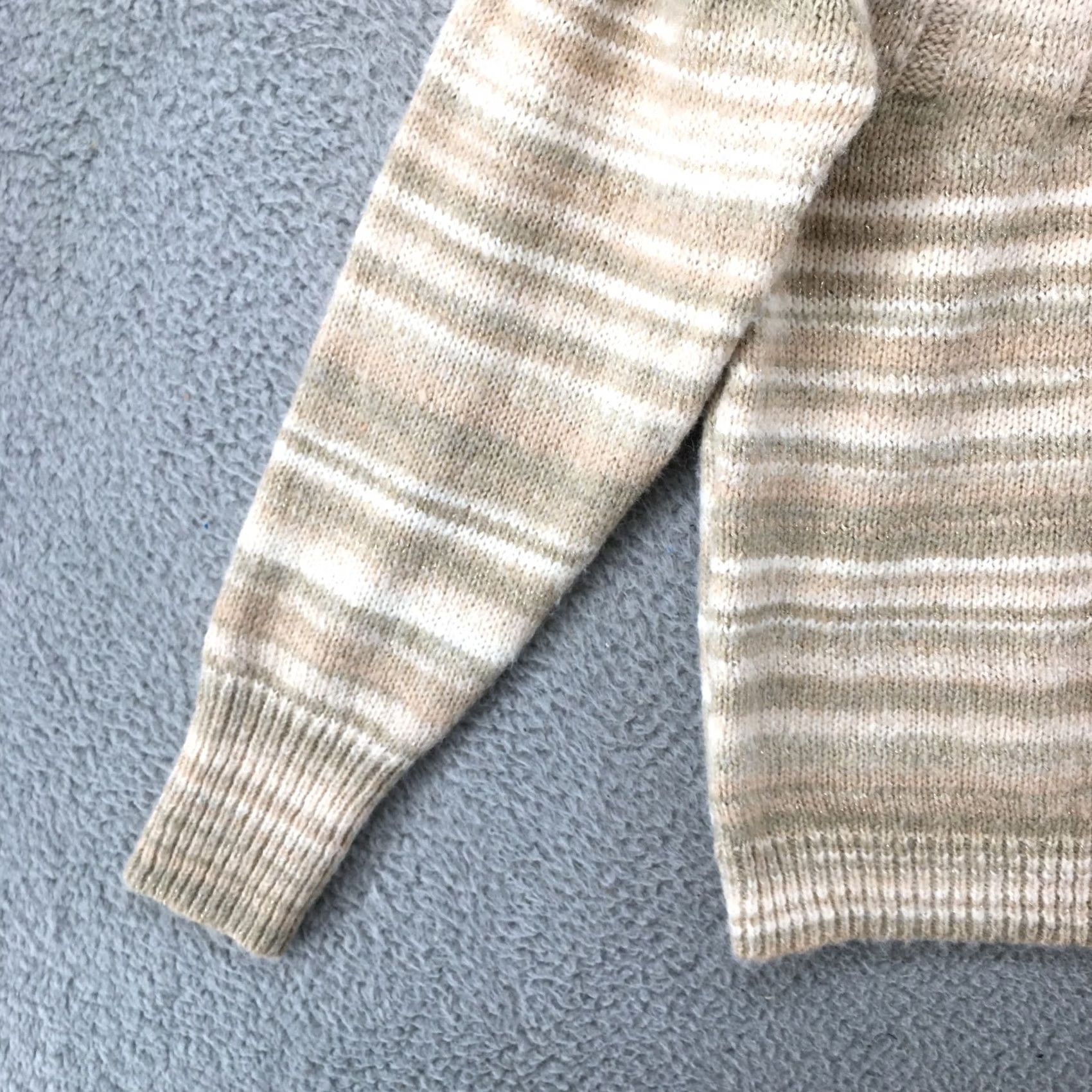Vintage Knox Rose Pullover Sweater XL Beige Polyester Knit Long Sleeve Casual Womens Slim Fit Crew Neck Dolman Sleeve Size XL / US 12-14 / IT 48-50 - 3 Thumbnail