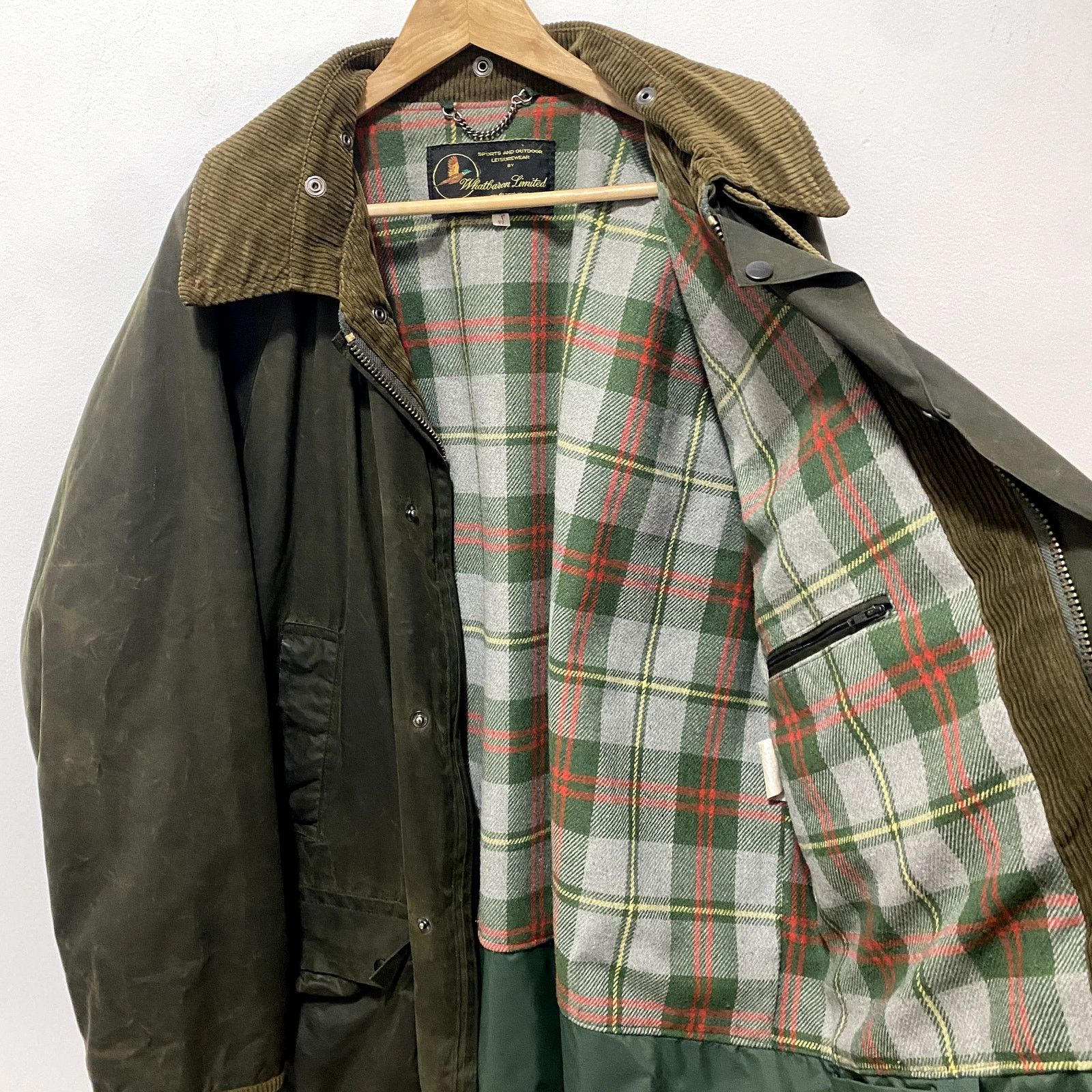 Vintage Vintage Wax Jacket Olive Green Flannel Lined Coat Size US XL / EU 56 / 4 - 5 Thumbnail