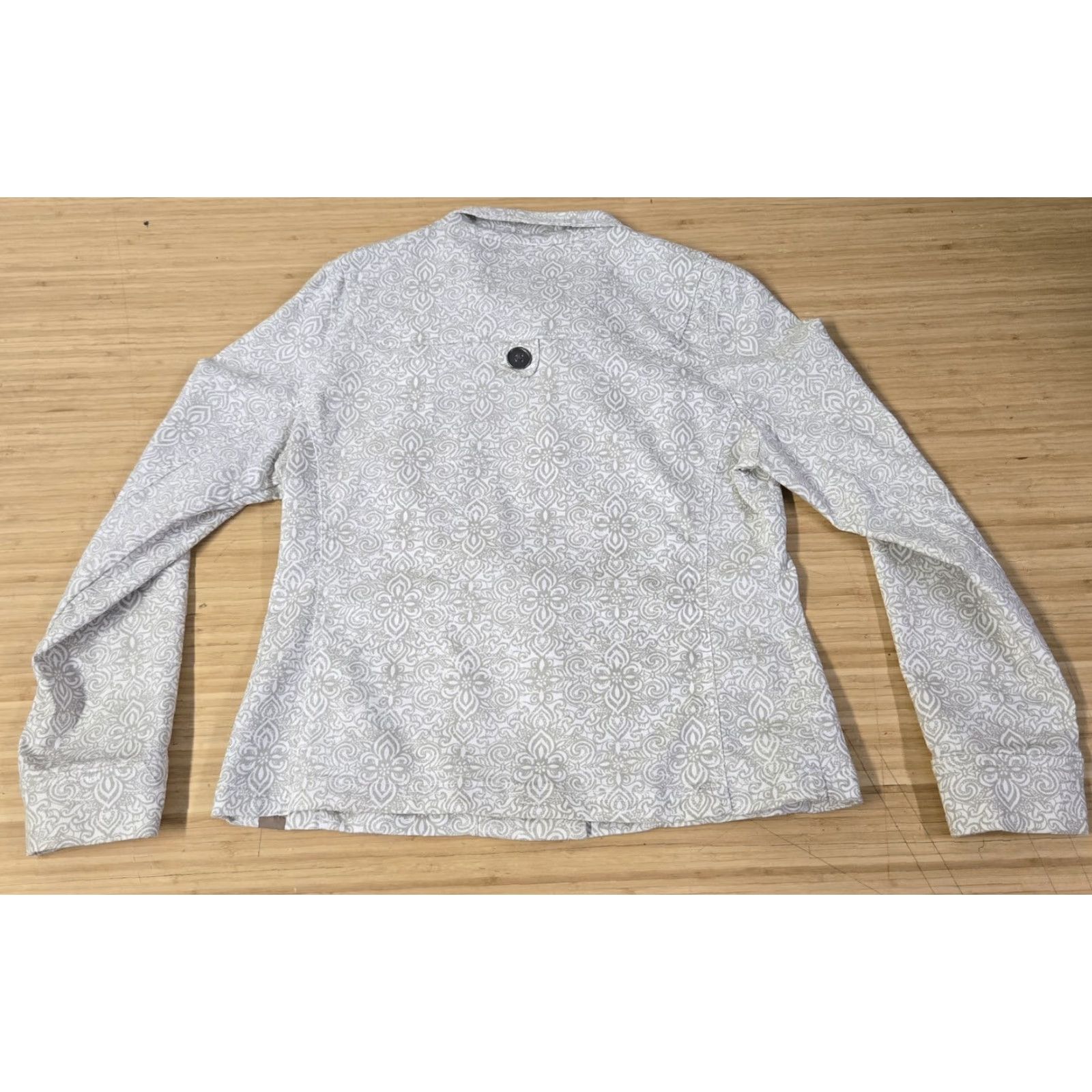 Prana Prana Jacket Womens Large White Floral Pattern Button Up Stretch Casual Size L / US 10 / IT 46 - 6 Thumbnail