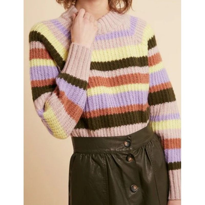 FRNCH FRNCH Nephelie Stripe Chunky Knit Sweater - Size S/M Size M / US 6-8 / IT 42-44 - 1 Thumbnail