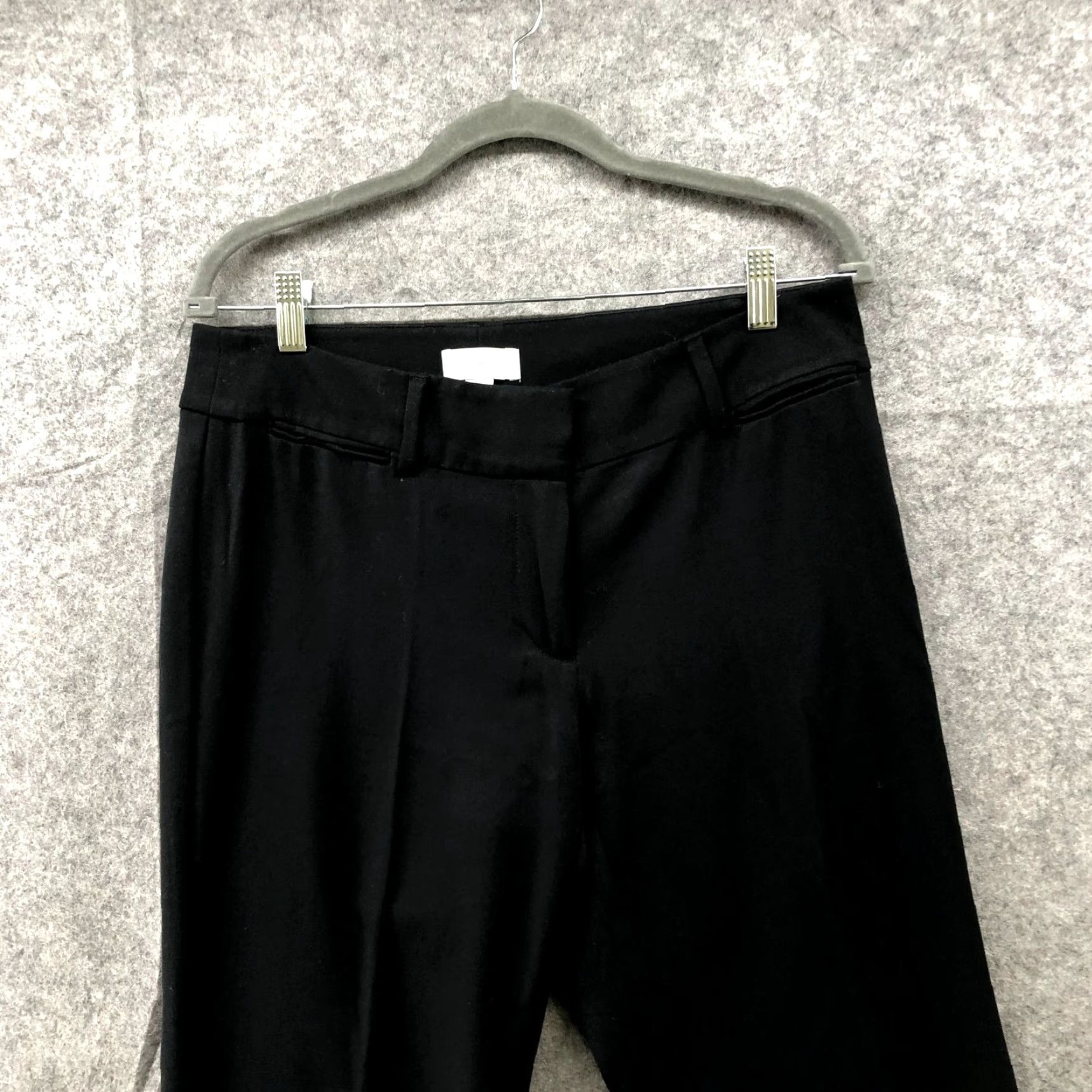Loft LOFT Dress Pants Womens 6 Black Mid Rise Stretch Flat Front Straight Pockets Business Formal Workwear Dress Trouser Size 28" / US 6 / IT 42 - 3 Thumbnail