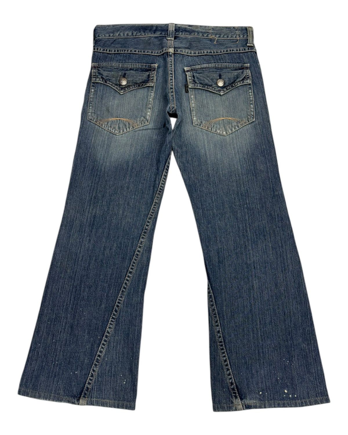 Hysteric Glamour × Japanese Brand Vintage ON BOARD Flared Baggy Distressed Denim Jeans Size US 35 - 2 Thumbnail