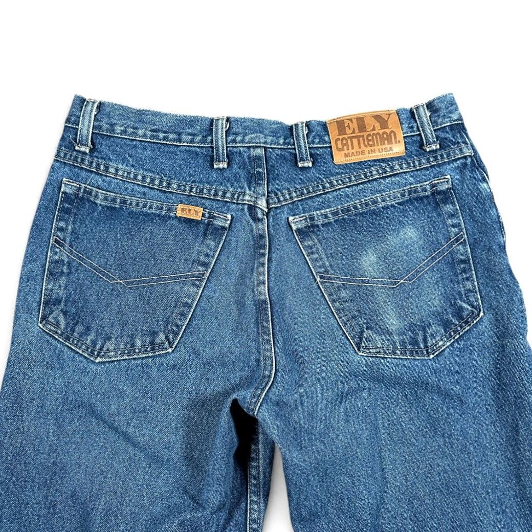 Vintage VINTAGE Ely Cattleman Jeans Mens 33x26 Blue Denim Dark Wash Western USA 90s Mens Jeans Blue Denim 90s USA Ely Cattleman Jeans Size US 33 - 6 Thumbnail