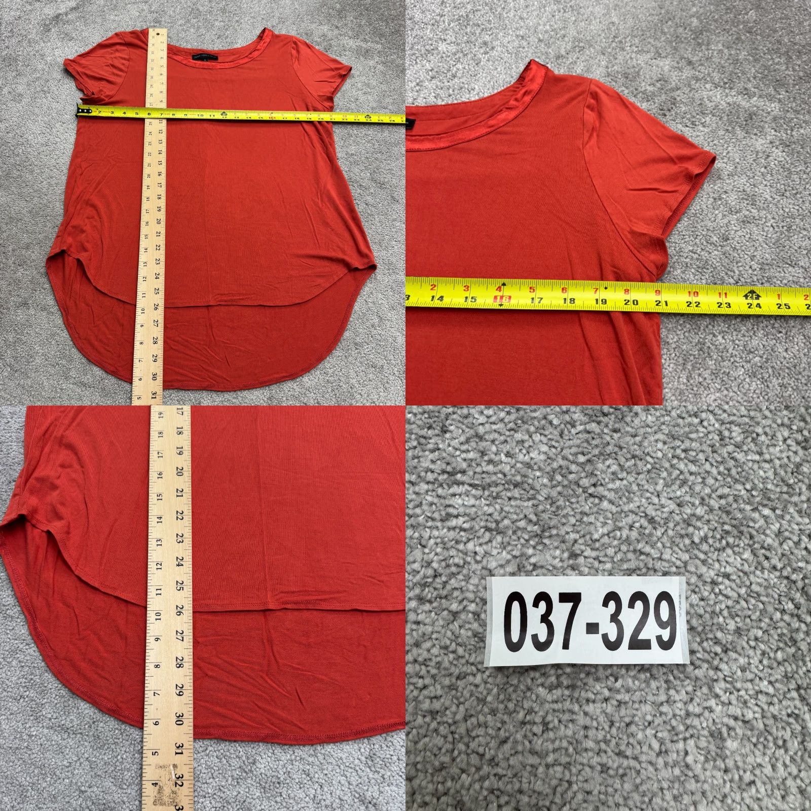 Vintage Joan Vass New York Hi-Lo Tunic Blouse Womens XL Burnt Orange Short Sleeve Top Size XL / US 12-14 / IT 48-50 - 8 Thumbnail