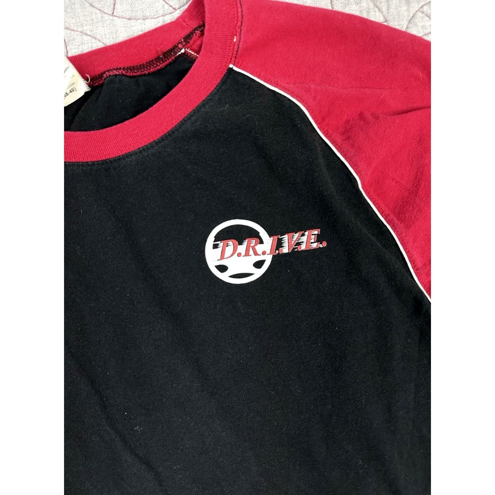 Hanes VINTAGE Hanes Beefy Tee Raglan Tee D.R.I.V.E. Men’s Medium Black Size US M / EU 48-50 / 2 - 2 Thumbnail