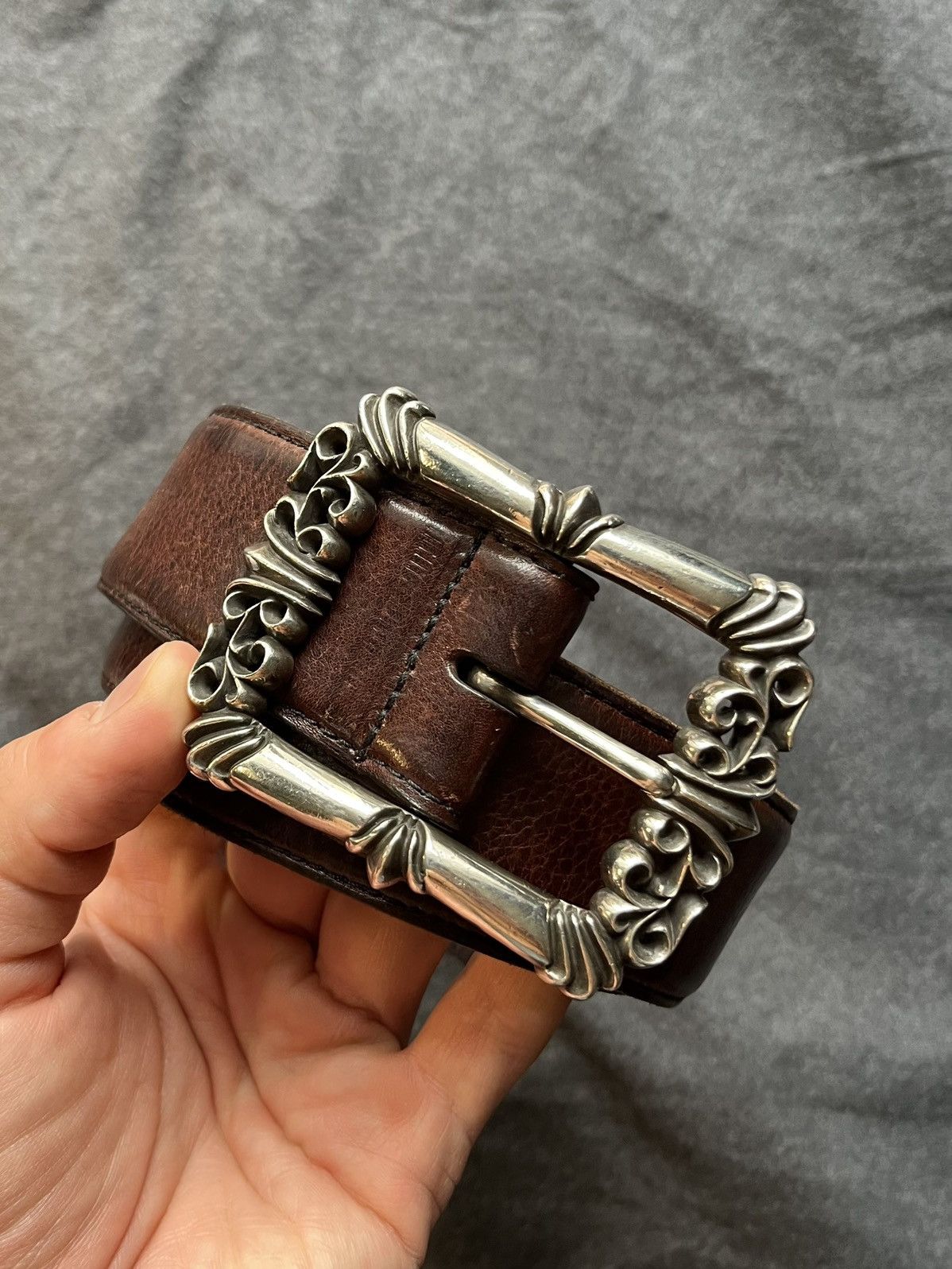 Pre-owned Chrome Hearts Filigree Belt In Brown