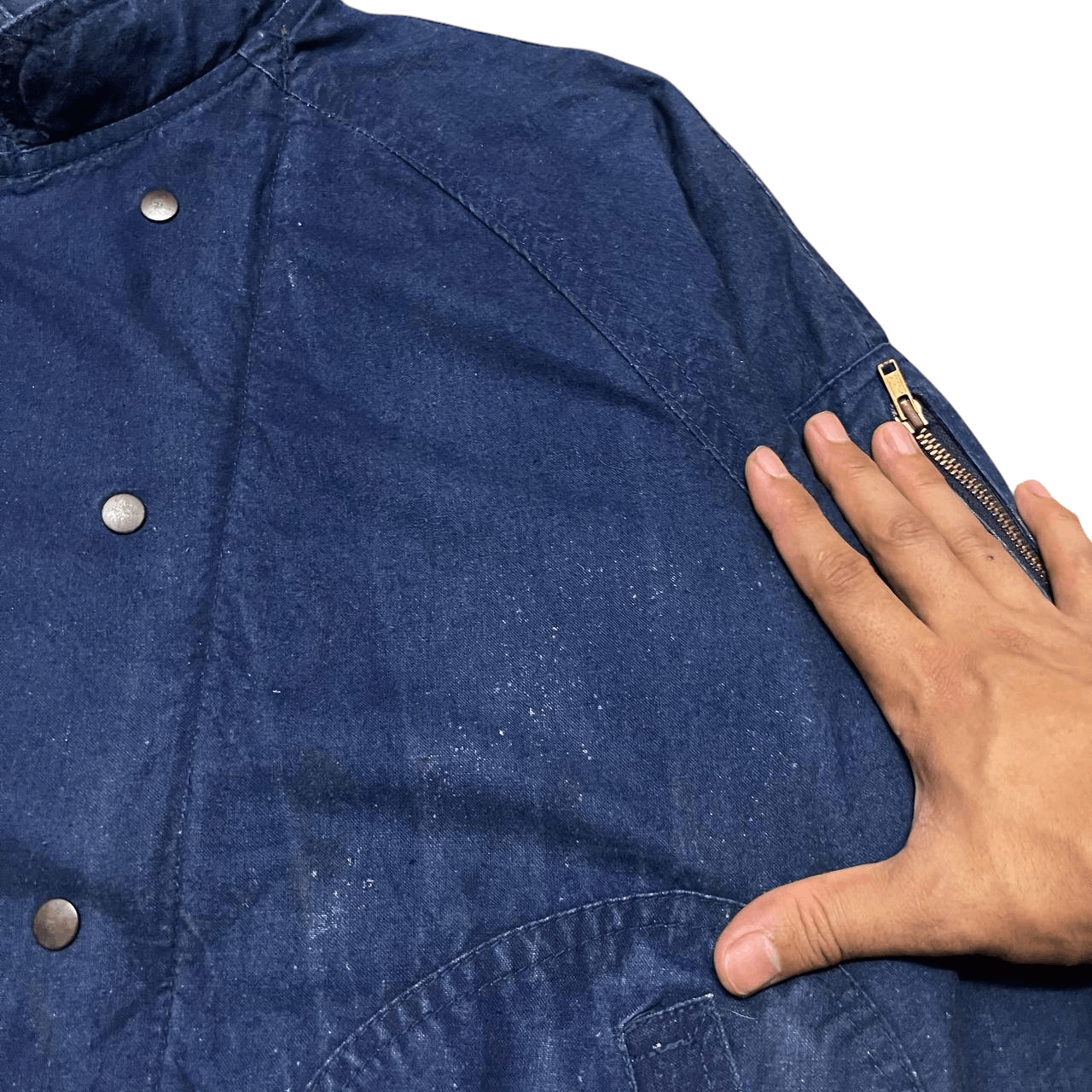Issey Miyake Vintage Issey Miyake Inspired Indigo Bomber Jacket Size US M / EU 48-50 / 2 - 8 Thumbnail