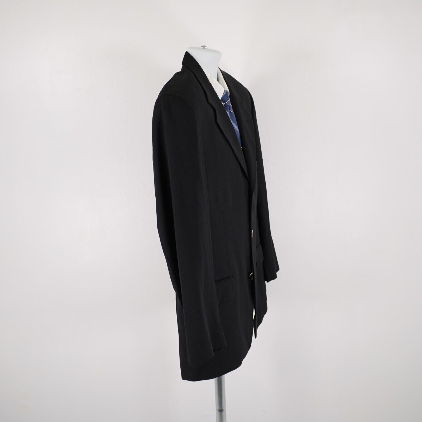 Designer Baroni Comero Super 120s Wool Black 3 Gold / Black Button Bl Size 42R - 7 Thumbnail
